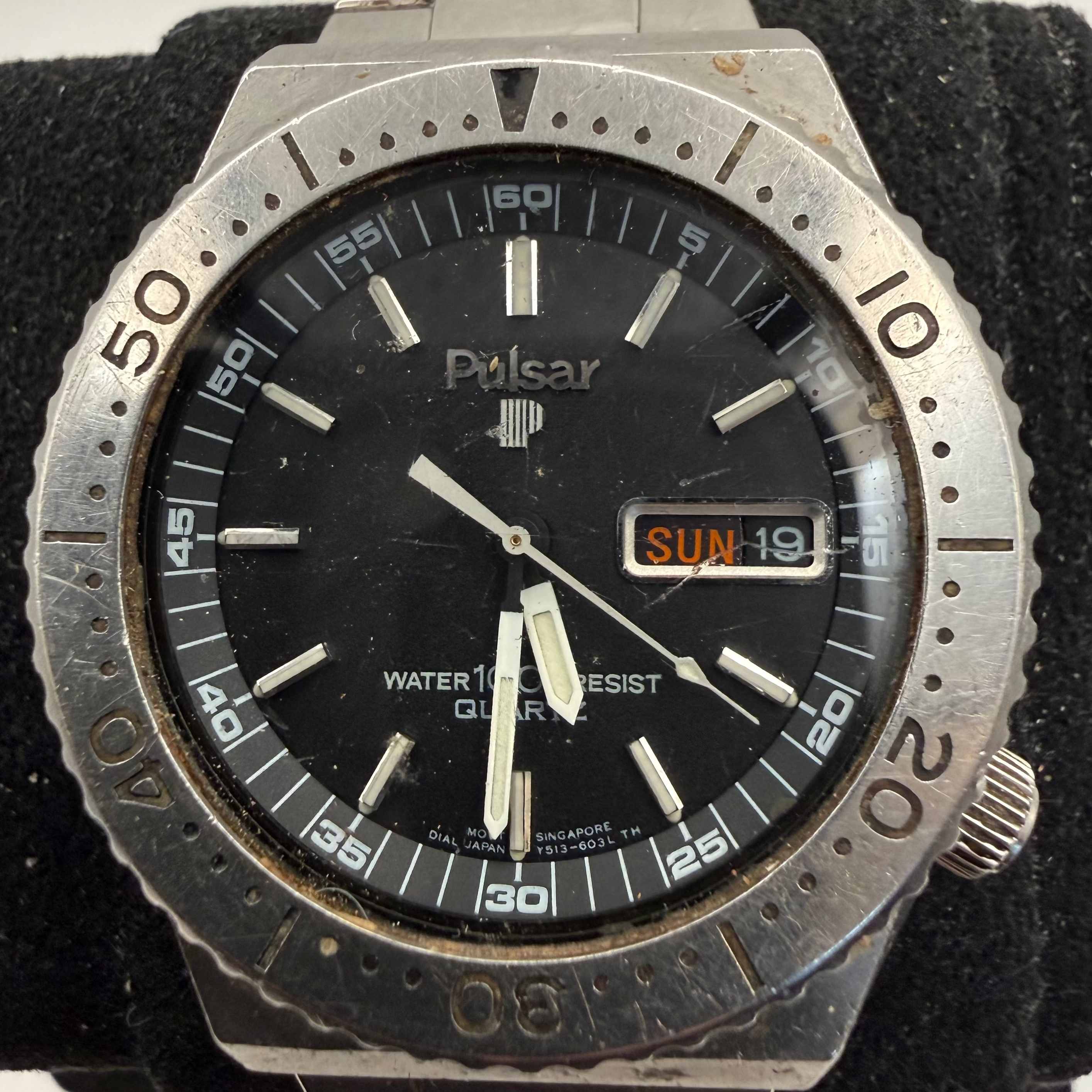 Pulsar Vintage Diver Style Day/Date Quartz Watch 080323 (Fully Tested and Working)- £50.00