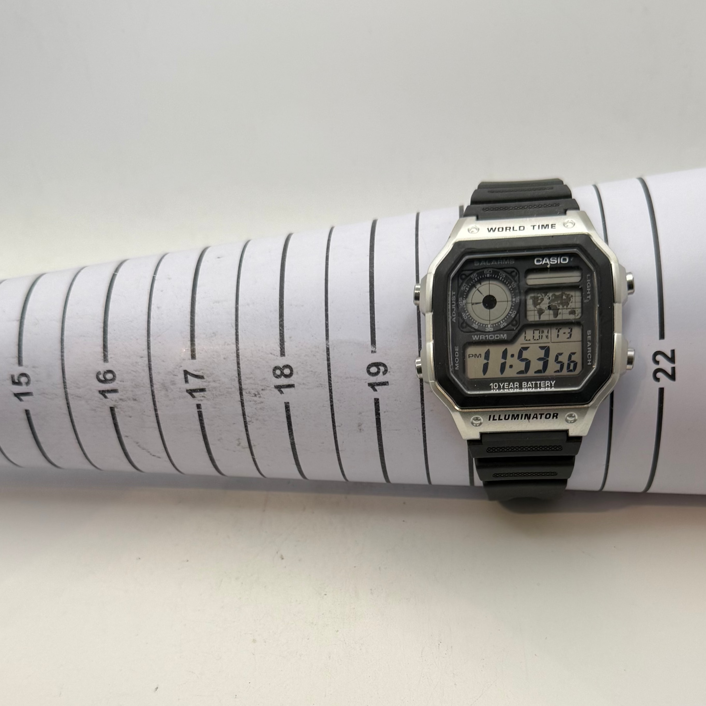 Casio AE-1200WH World Time Digital Watch 10 Year Battery WR100M (Fully Tested and Working)- £35.00