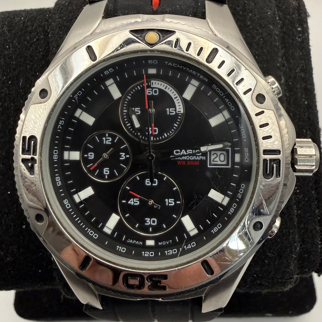 Casio Chronograph WR200M Black Dial Men's Watch MTD-1057 (Fully Tested and Working- £65.00