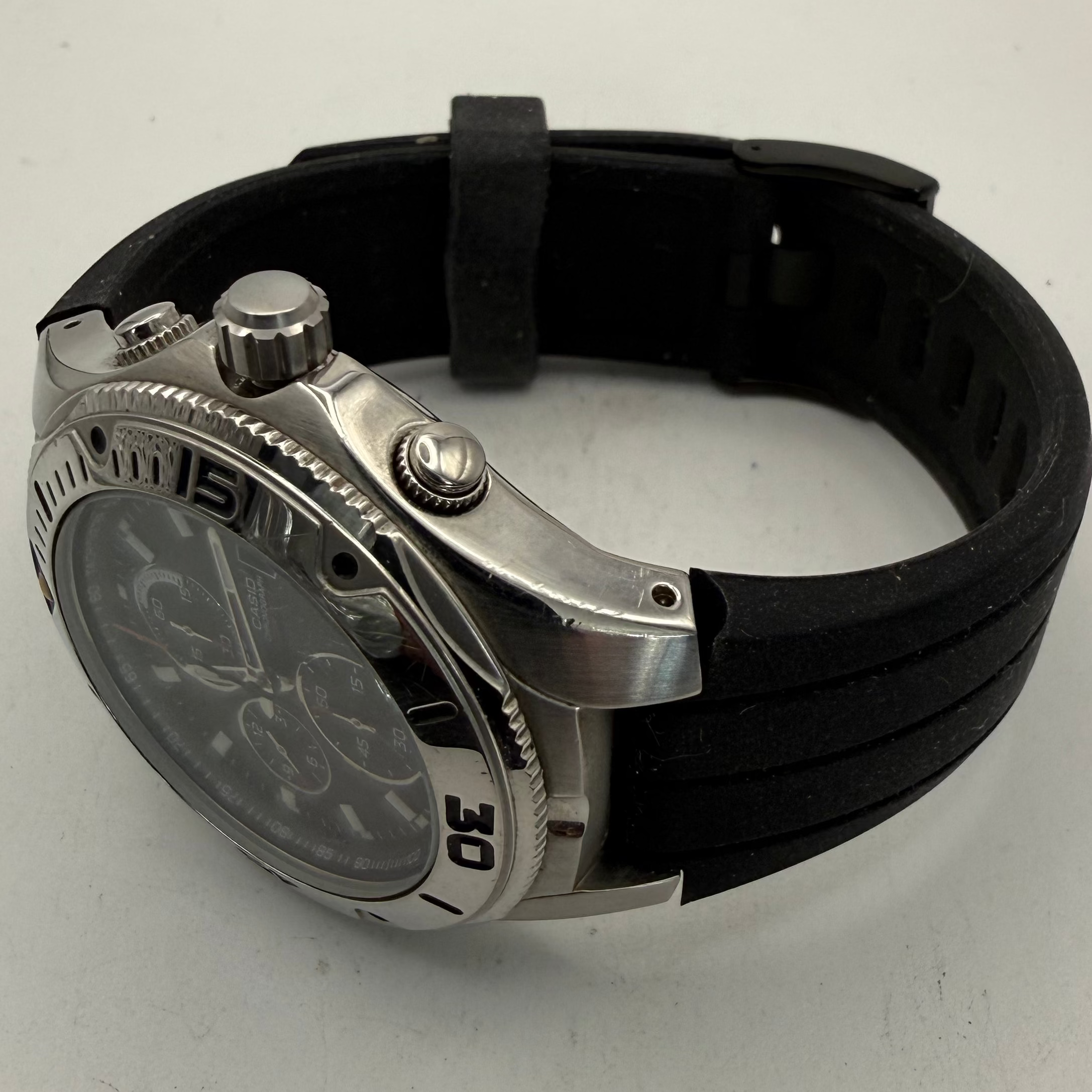 Casio Chronograph WR200M Black Dial Men's Watch MTD-1057 (Fully Tested and Working- £65.00