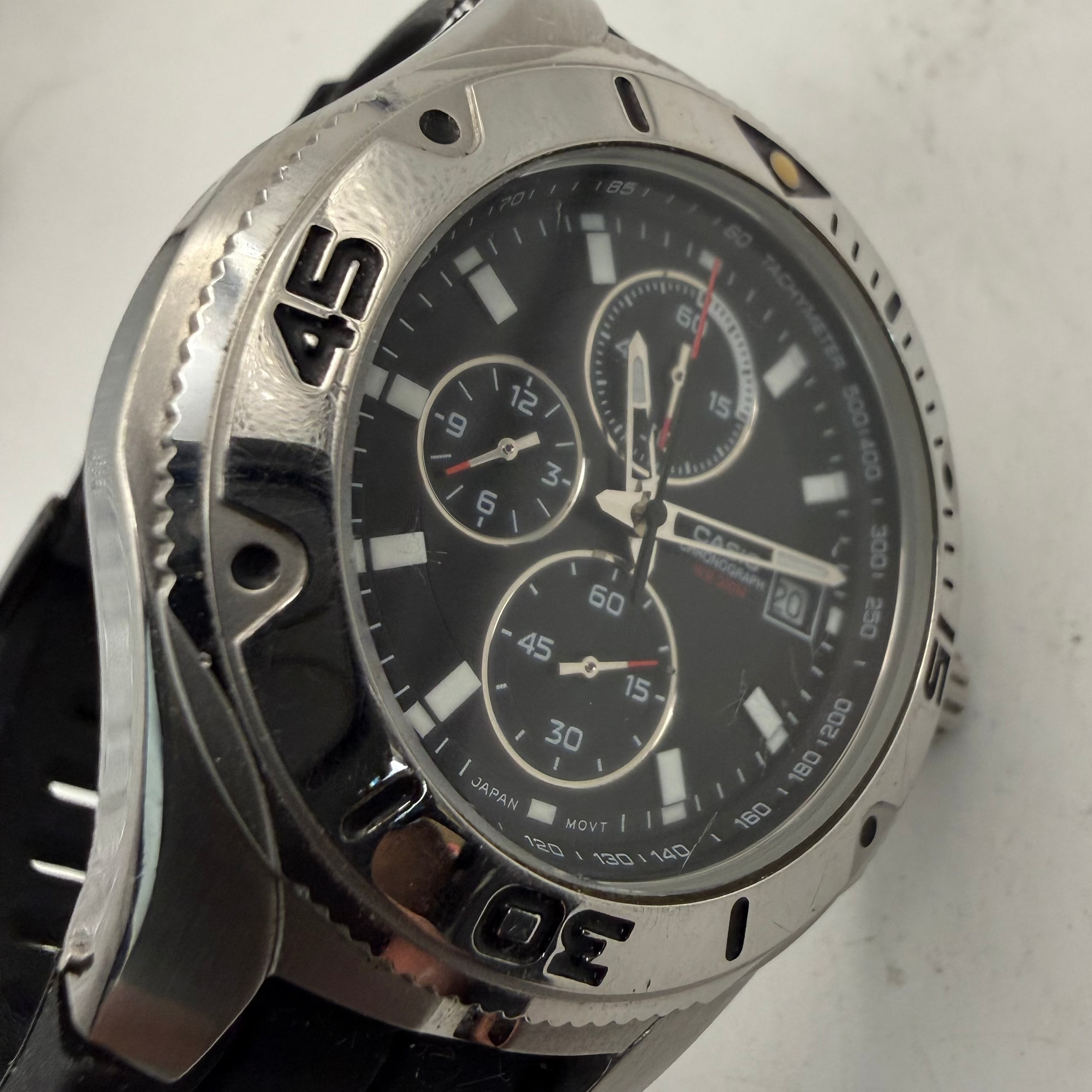 Casio Chronograph WR200M Black Dial Men's Watch MTD-1057 (Fully Tested and Working- £65.00