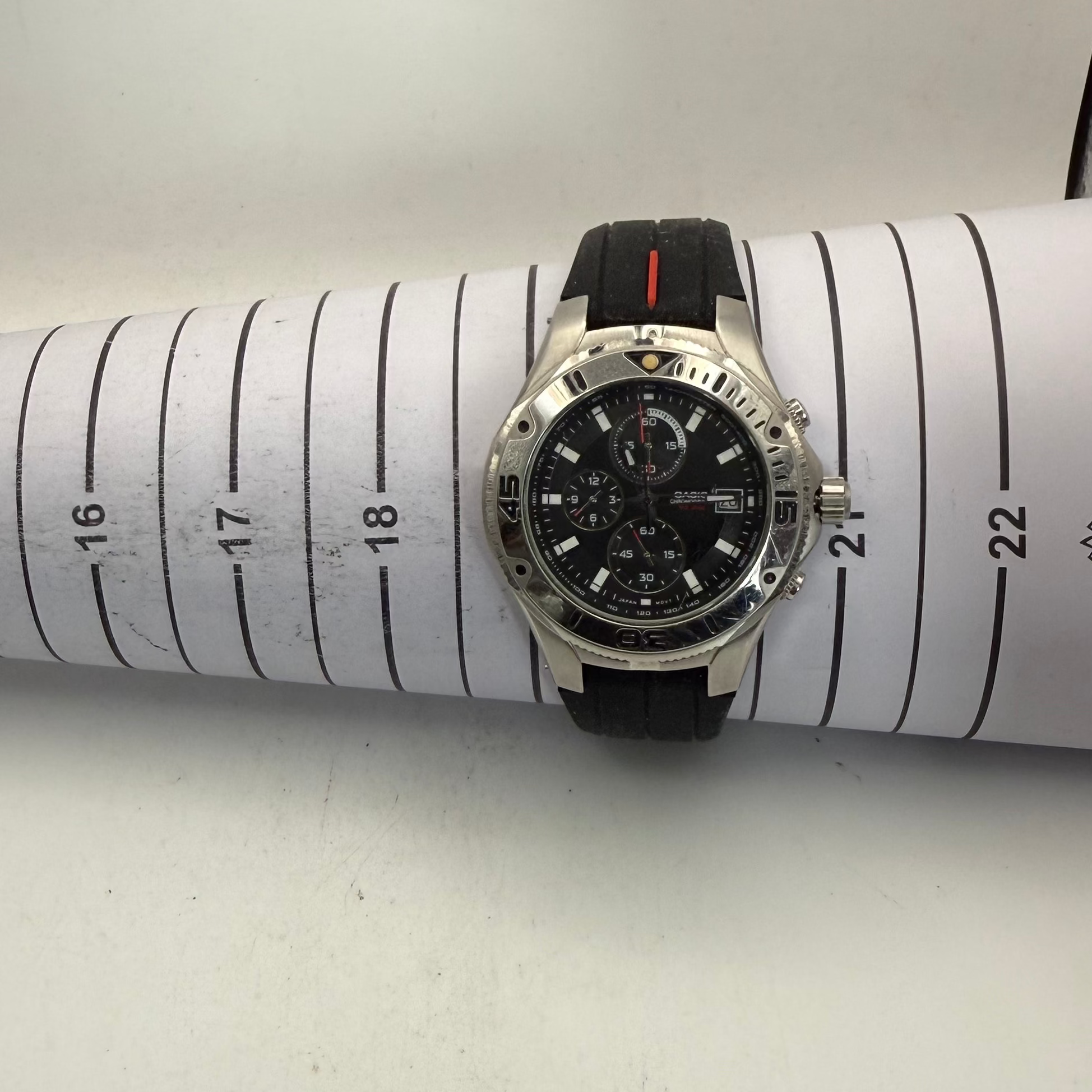 Casio Chronograph WR200M Black Dial Men's Watch MTD-1057 (Fully Tested and Working- £65.00