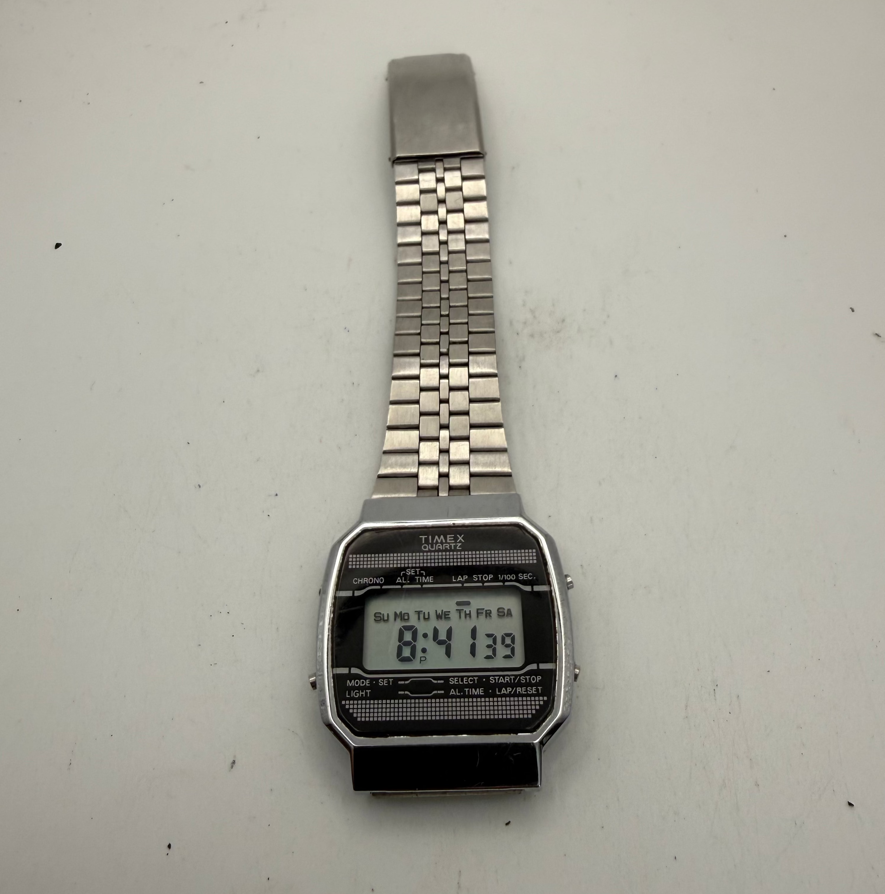 Timex Quartz Vintage LCD Digital Watch Stainless Steel (Fully Tested and Working)- £35.00