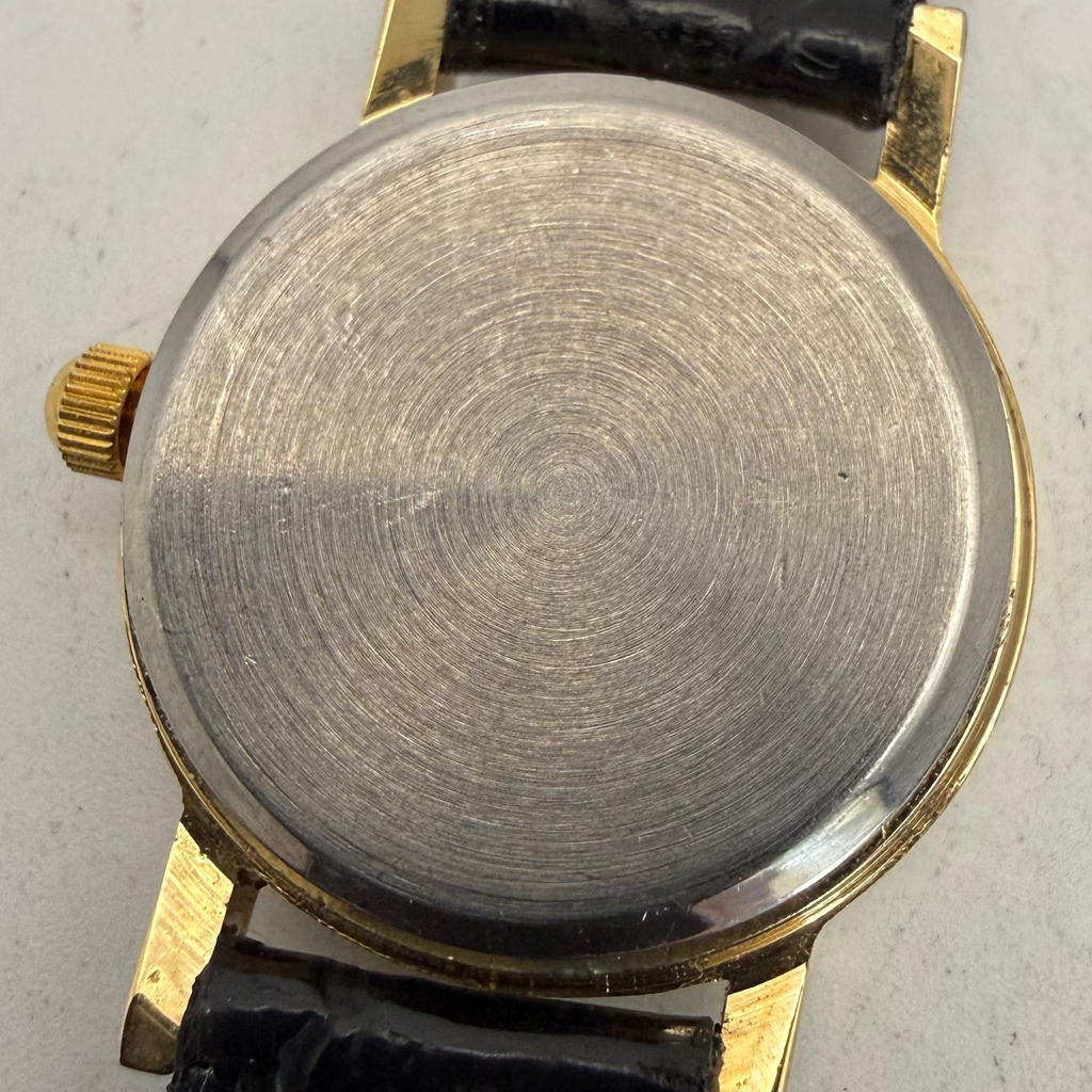 Ladies Gold Tone Quartz White Dial Black Leather Strap Watch (Fully Tested and Working)- £10.00