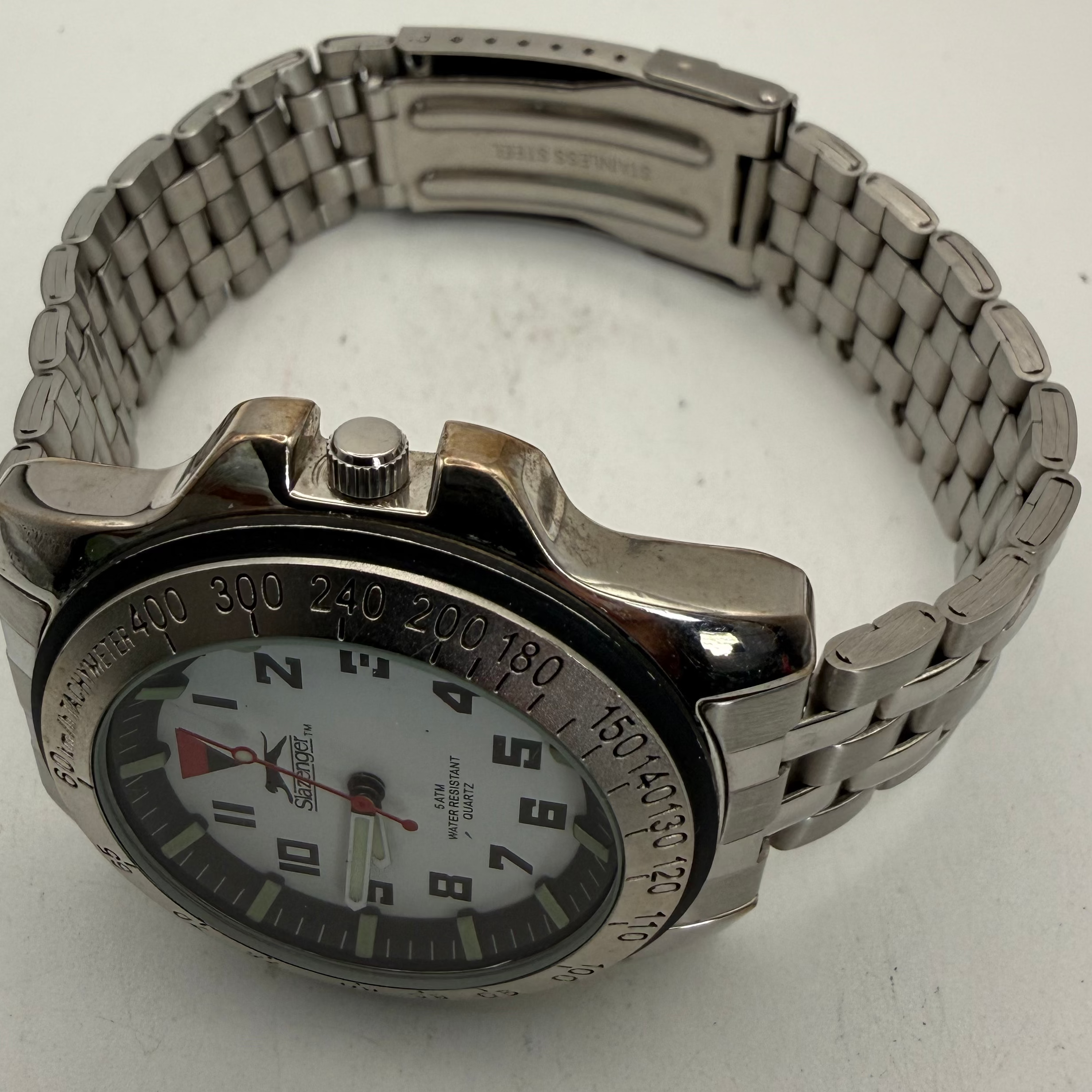 Slazenger SLZ121/B White Dial Stainless Steel Quartz Men's Watch (Fully Tested and Working)- £20.00