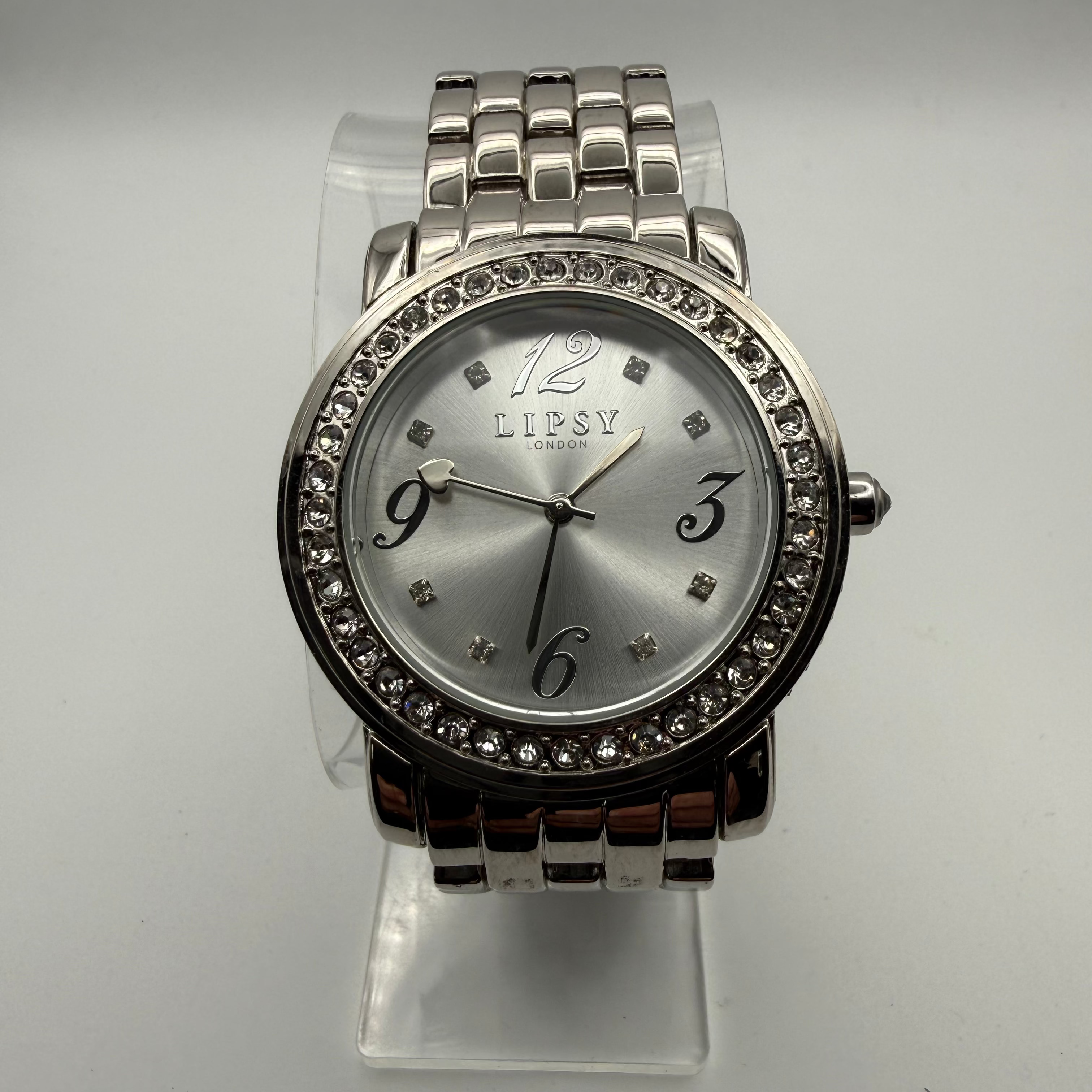 Lipsy London Ladies Silver Crystal Bezel Watch- £9.99