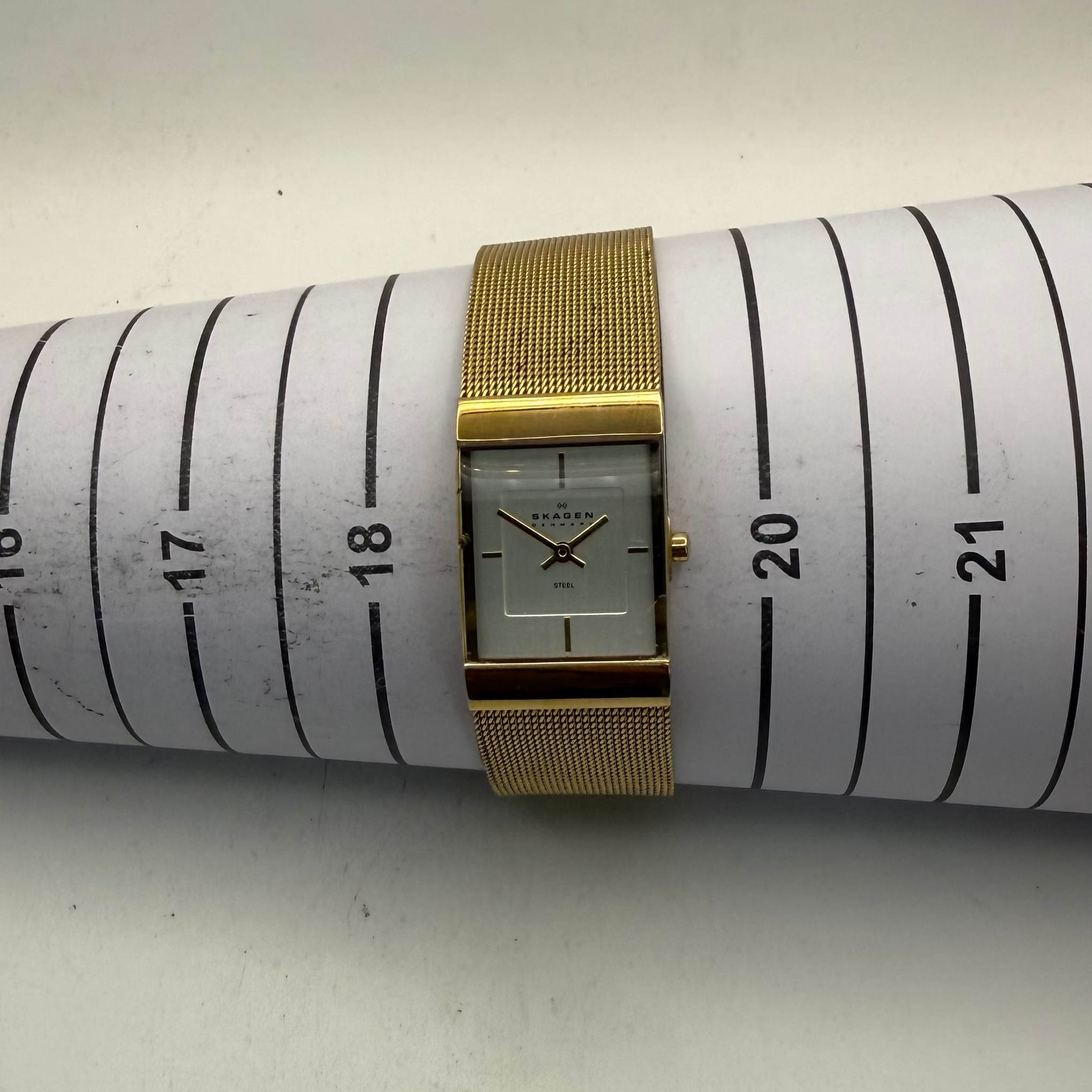 Skagen Denmark 383SGG Gold Tone Mesh Bracelet Ladies Watch (Fully Tested and Working)- £40.00