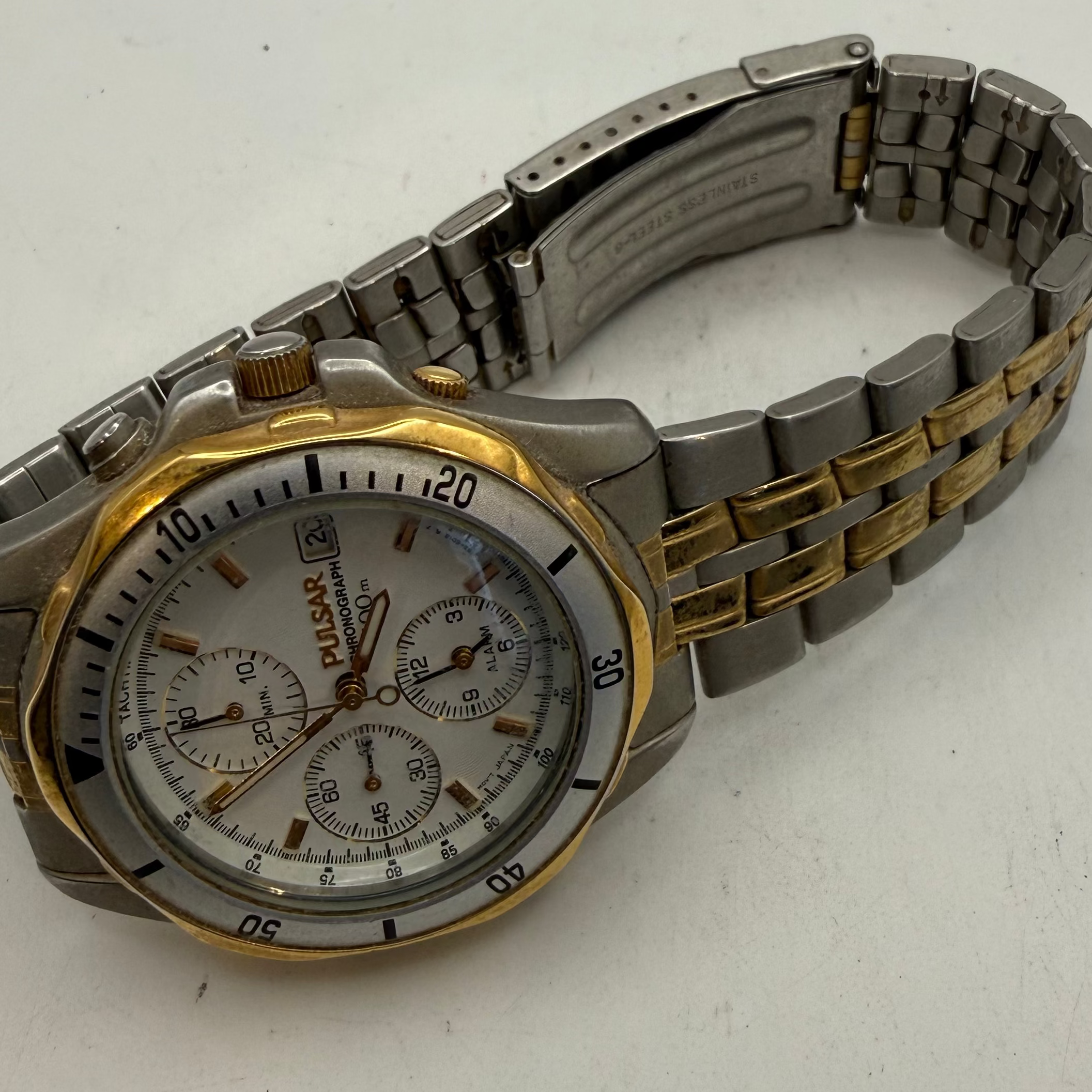 Pulsar Chronograph Alarm Two-Tone Quartz Men's Watch (Fully Tested and Working)- £50.00