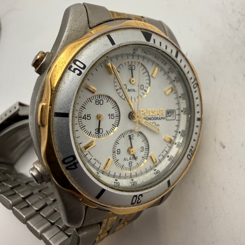 Pulsar Chronograph Alarm Two-Tone Quartz Men's Watch (Fully Tested and Working)- £50.00