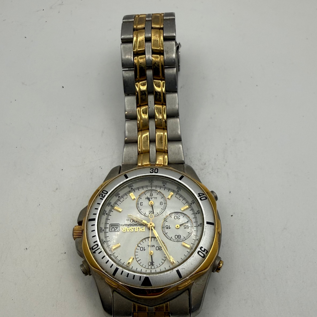 Pulsar Chronograph Alarm Two-Tone Quartz Men's Watch (Fully Tested and Working)- £50.00