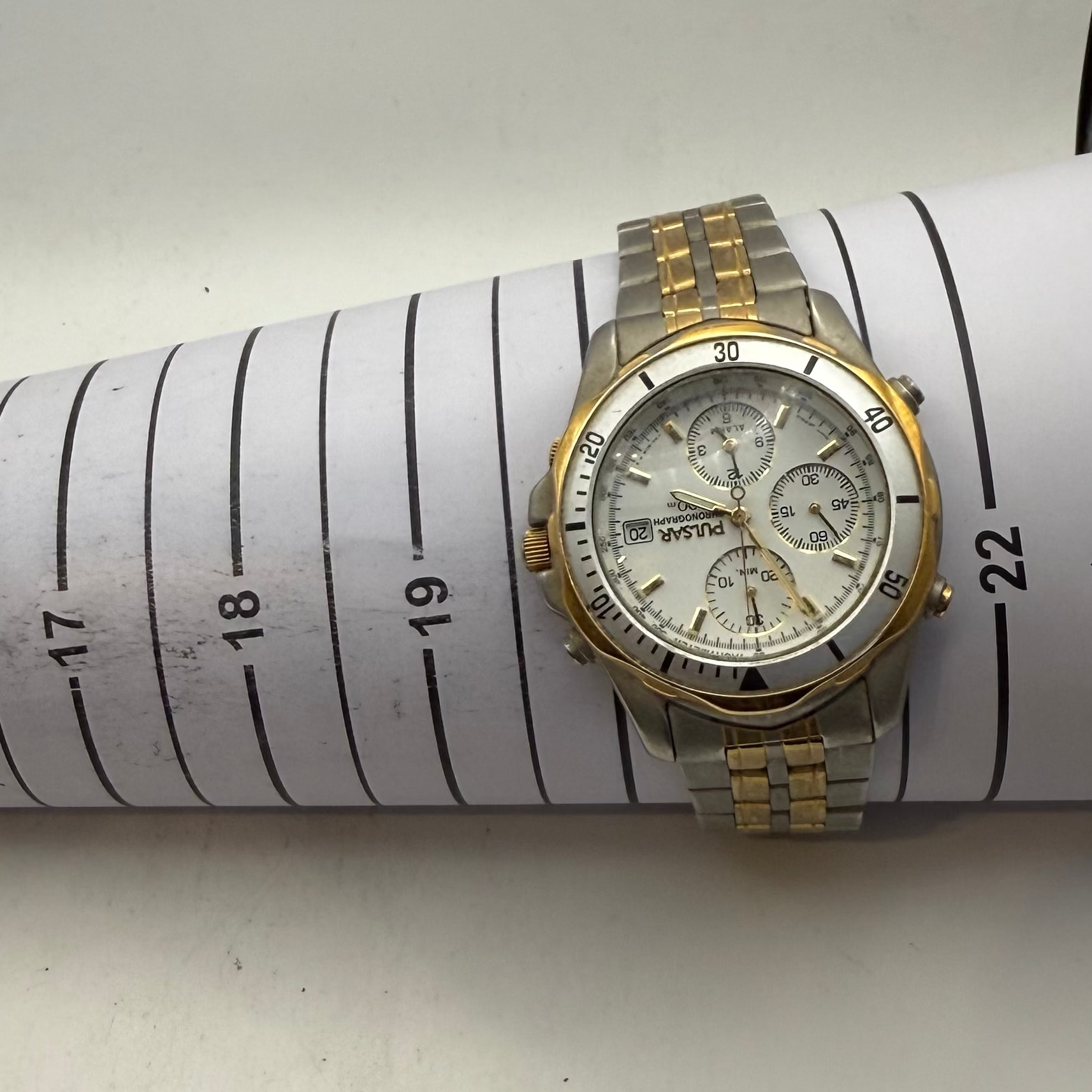 Pulsar Chronograph Alarm Two-Tone Quartz Men's Watch (Fully Tested and Working)- £50.00