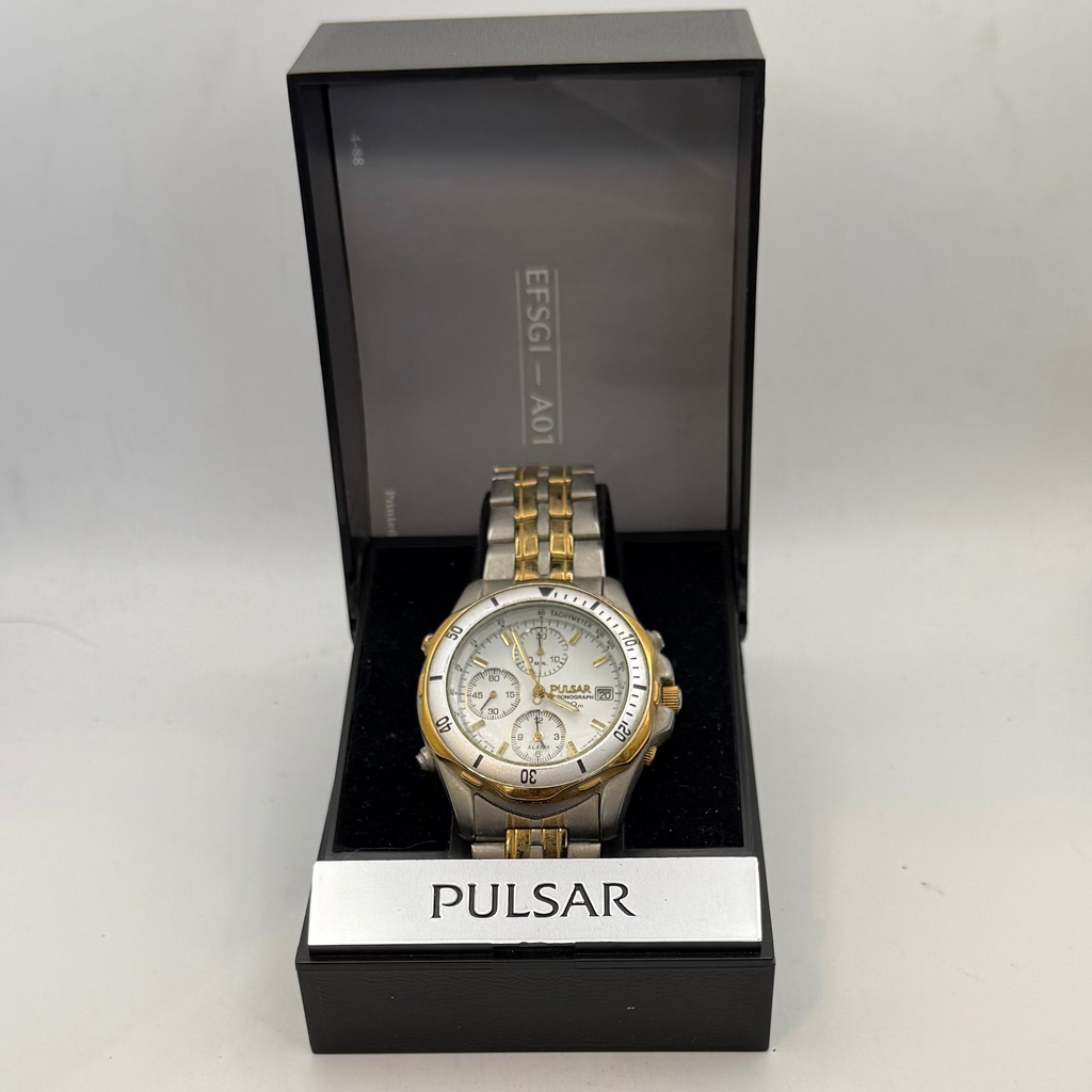 Pulsar Chronograph Alarm Two-Tone Quartz Men's Watch (Fully Tested and Working)- £50.00