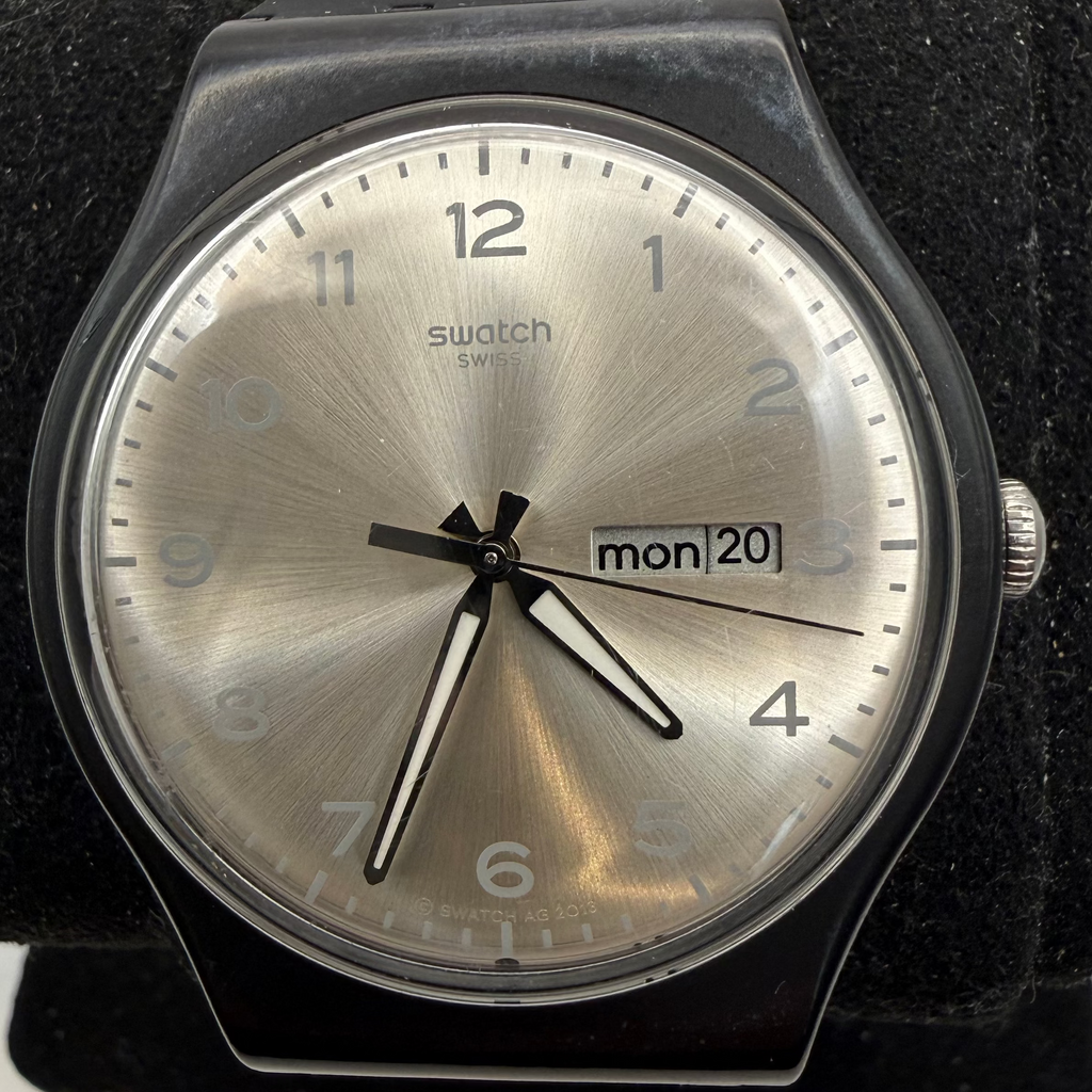 Swatch Originals Gent Silver Dial Day-Date Swiss Quartz Watch (Fully Tested and Working)- £35.00