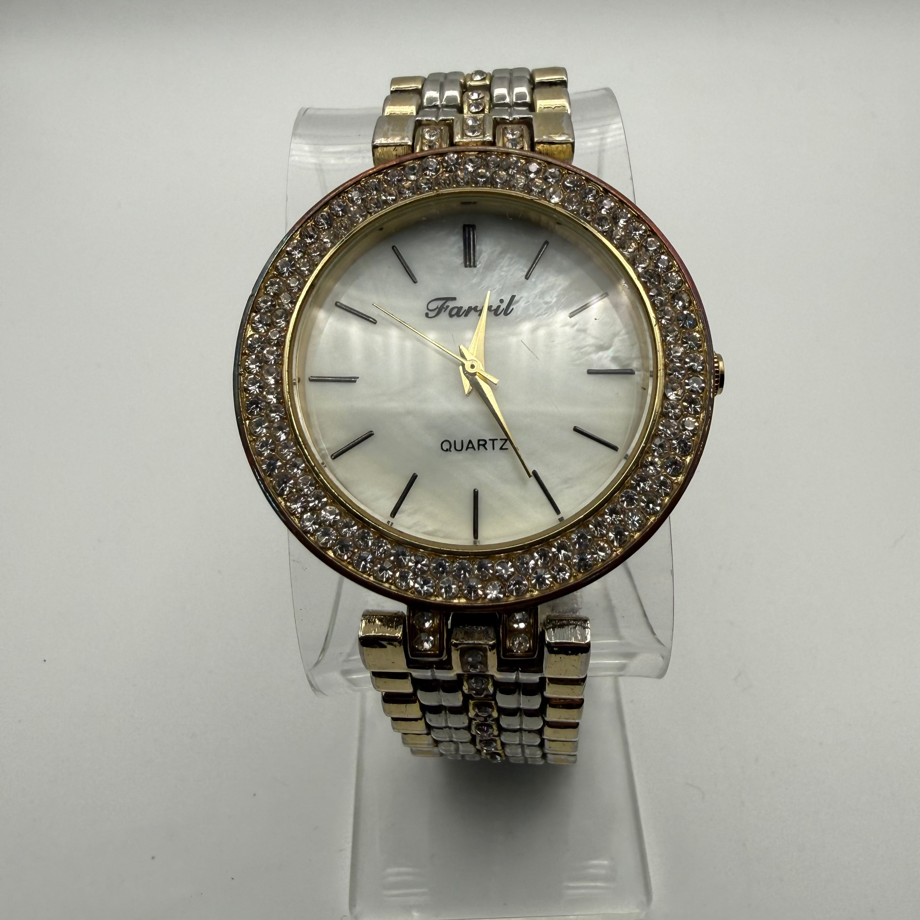 Farril Quartz Ladies Watch – Crystal Bezel, Mother of Pearl Dia- £9.99