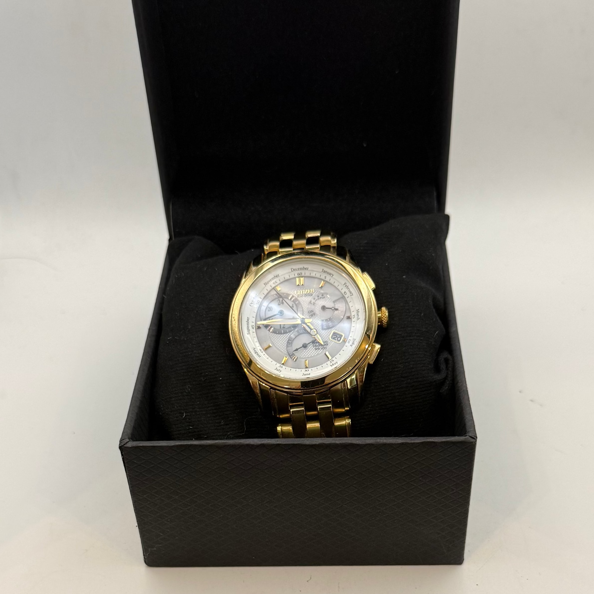 Citizen Eco-Drive Perpetual Calendar Gold Tone Men's Watch E870 (Fully Tested and Working)- £150.00