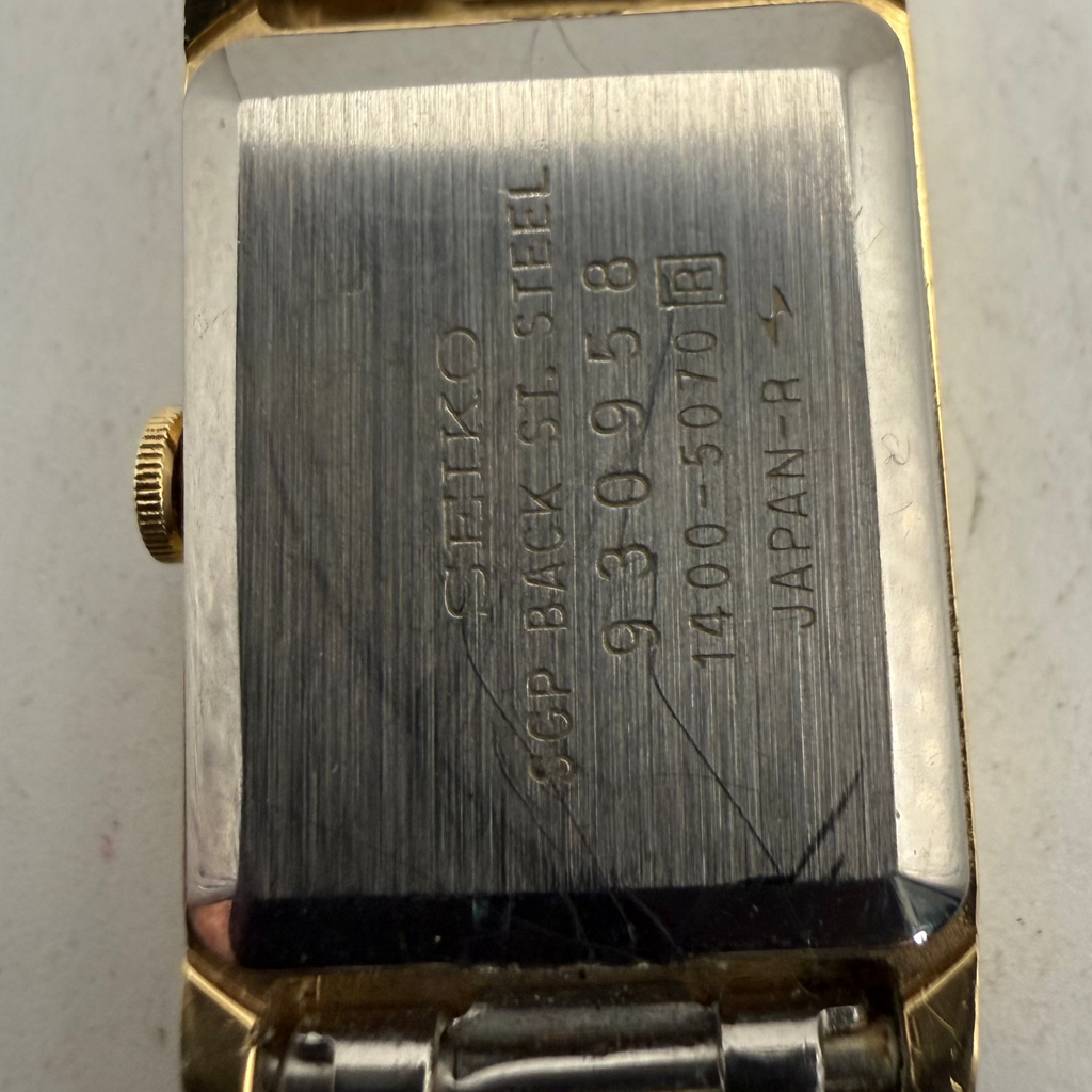 Vintage Seiko Quartz Gold-Tone Rectangular Watch 1400-5070 (Fully Tested and Working)- £45.00
