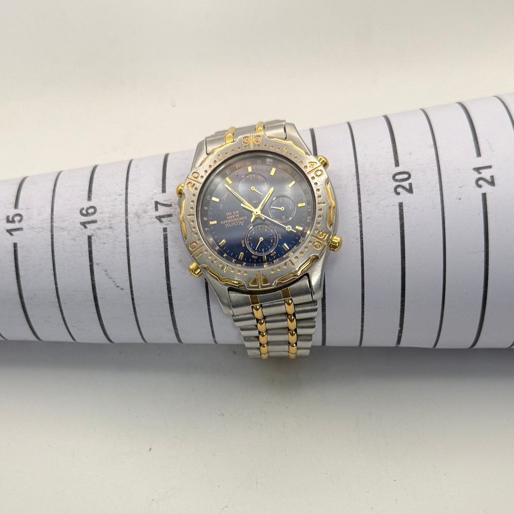 Accurist Chronograph Alarm WR100 Two-Tone Blue Dial Men's Watch (Fully Tested and Working)- £50.00