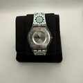 Swatch Ladies Silver Dial Patterned Silicone Strap Quartz Watch AG 2008 (Fully Tested and Working)- £35.00