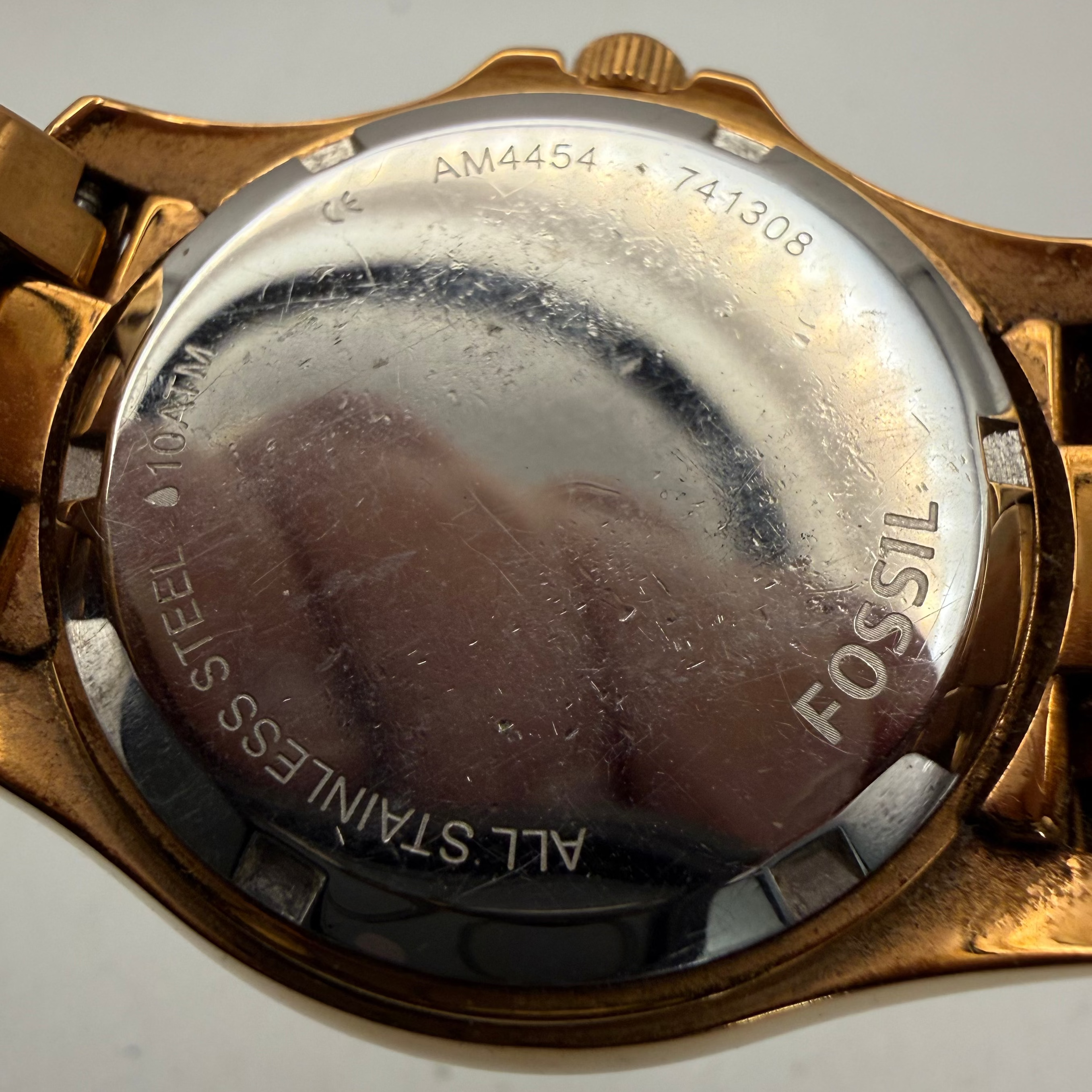 Fossil AM4454 Rose Gold-Tone Crystal Bezel Ladies Quartz Watch (Fully Tested and Working)- £35.00