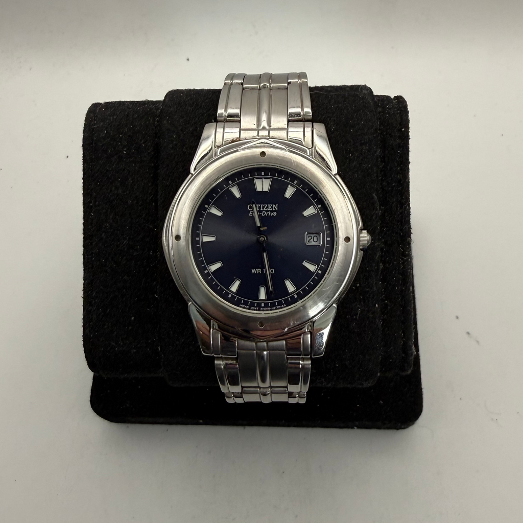 Citizen Eco-Drive E110 Blue Dial Stainless Steel Men's Watch (Fully Tested and Working)- £60.00