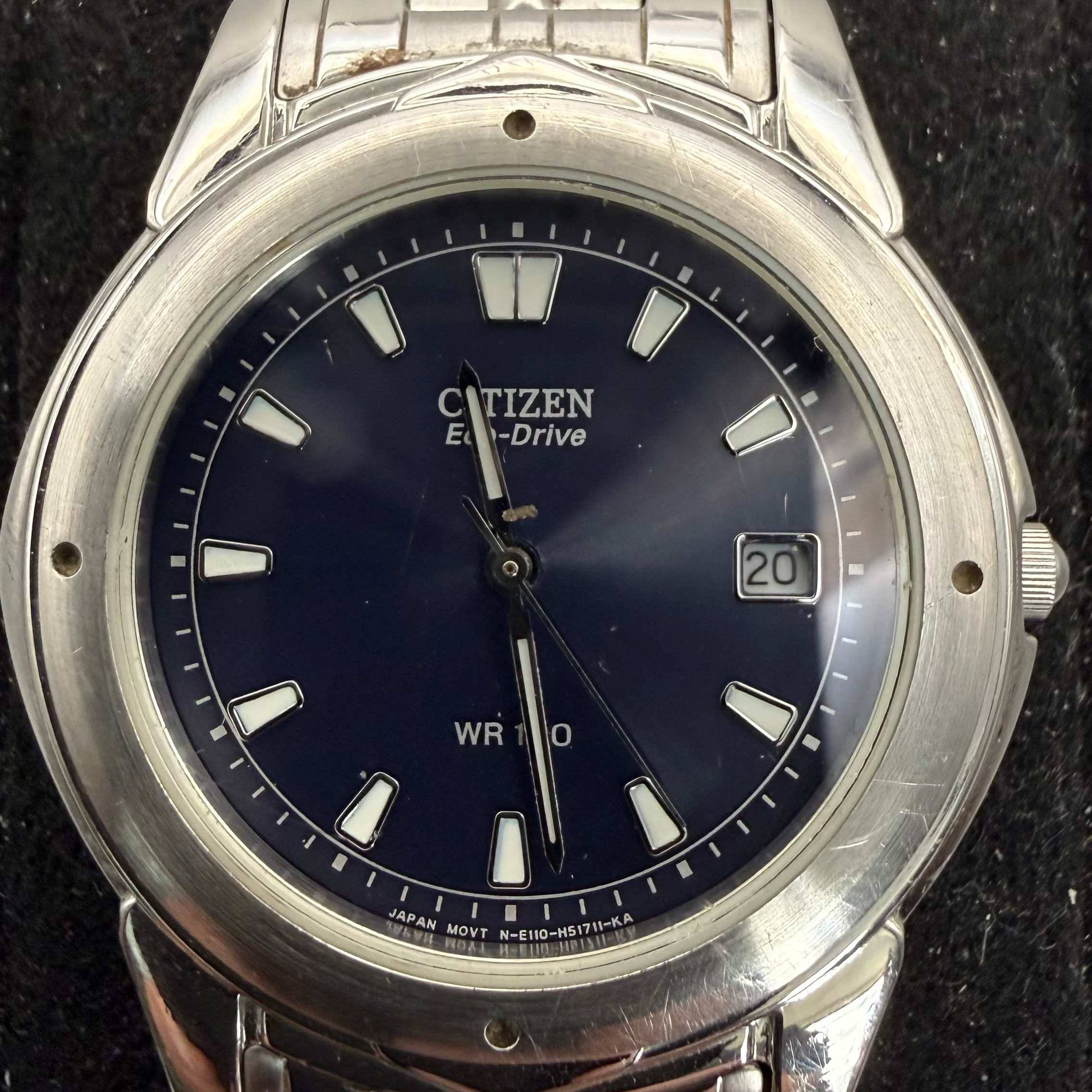 Citizen Eco-Drive E110 Blue Dial Stainless Steel Men's Watch (Fully Tested and Working)- £60.00