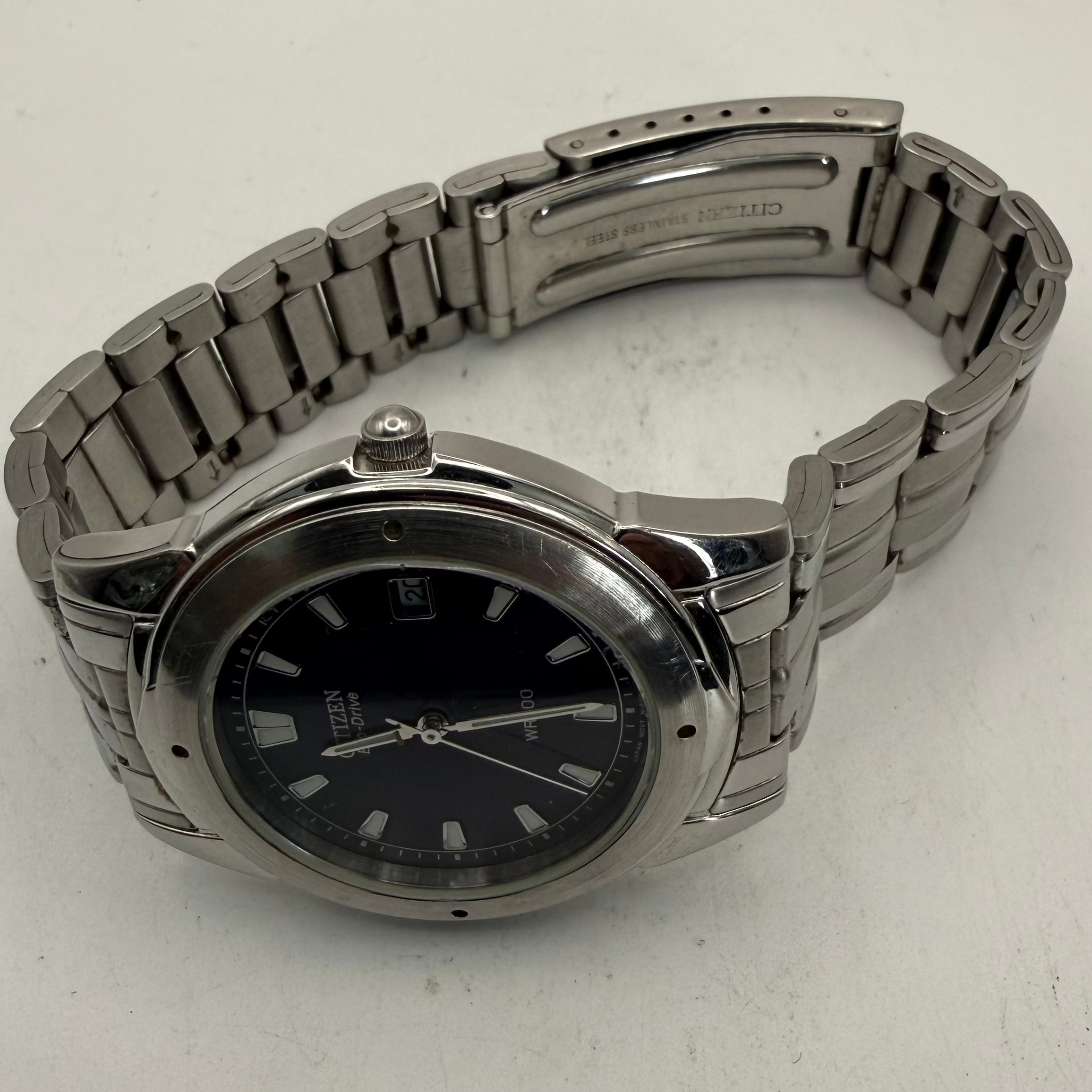Citizen Eco-Drive E110 Blue Dial Stainless Steel Men's Watch (Fully Tested and Working)- £60.00