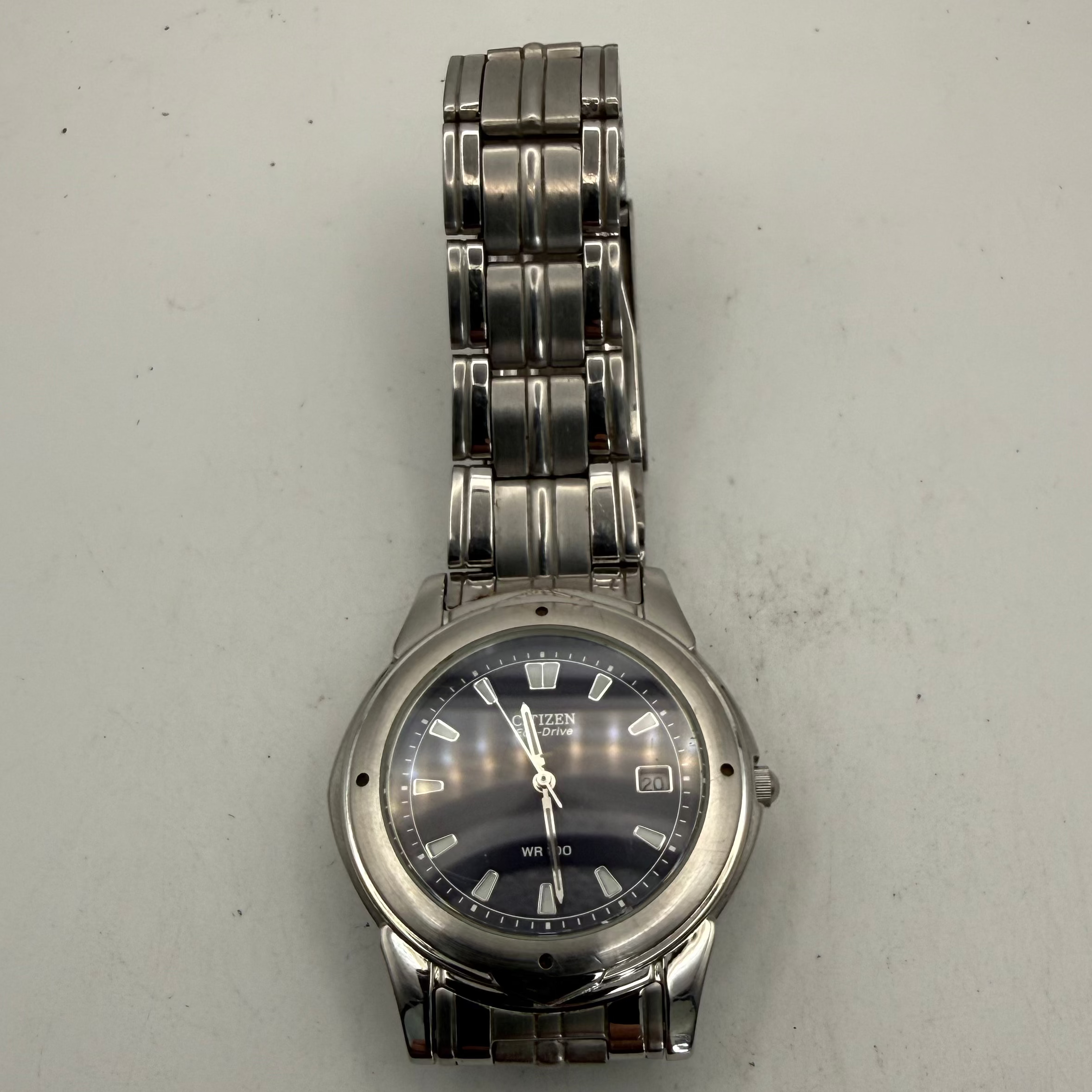 Citizen Eco-Drive E110 Blue Dial Stainless Steel Men's Watch (Fully Tested and Working)- £60.00