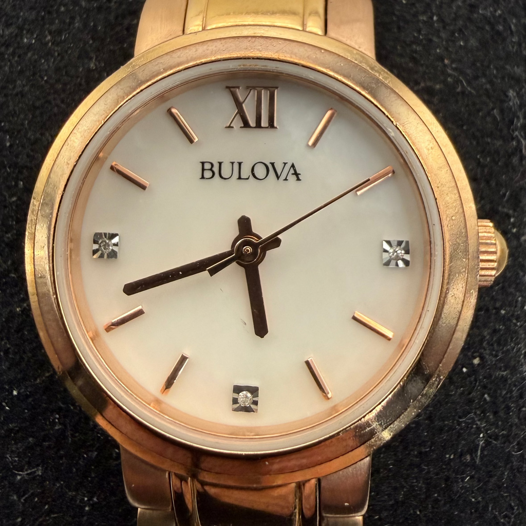 Bulova Rose Gold Tone Mother of Pearl Dial Ladies Watch (Fully Tested and Working)- £65.00