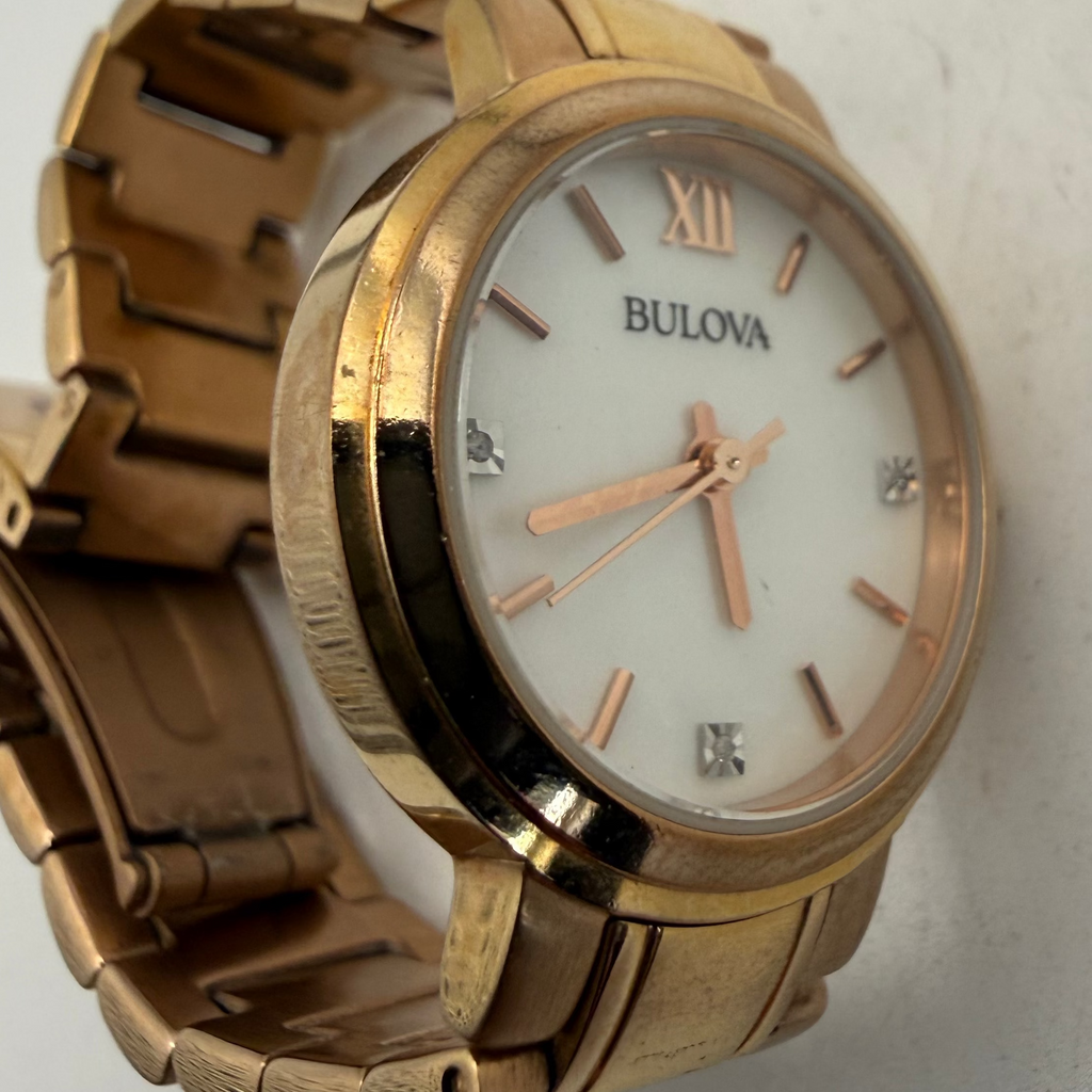 Bulova Rose Gold Tone Mother of Pearl Dial Ladies Watch (Fully Tested and Working)- £65.00