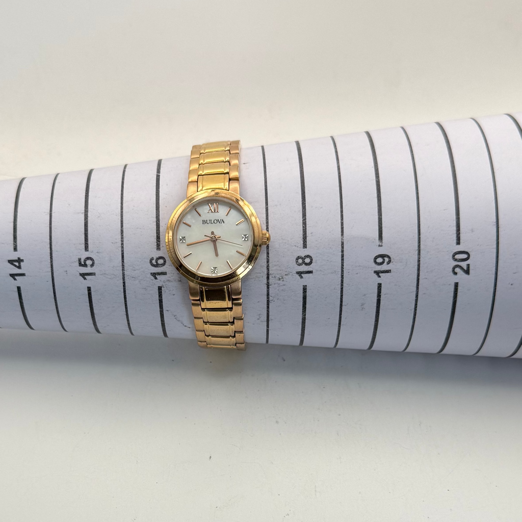 Bulova Rose Gold Tone Mother of Pearl Dial Ladies Watch (Fully Tested and Working)- £65.00