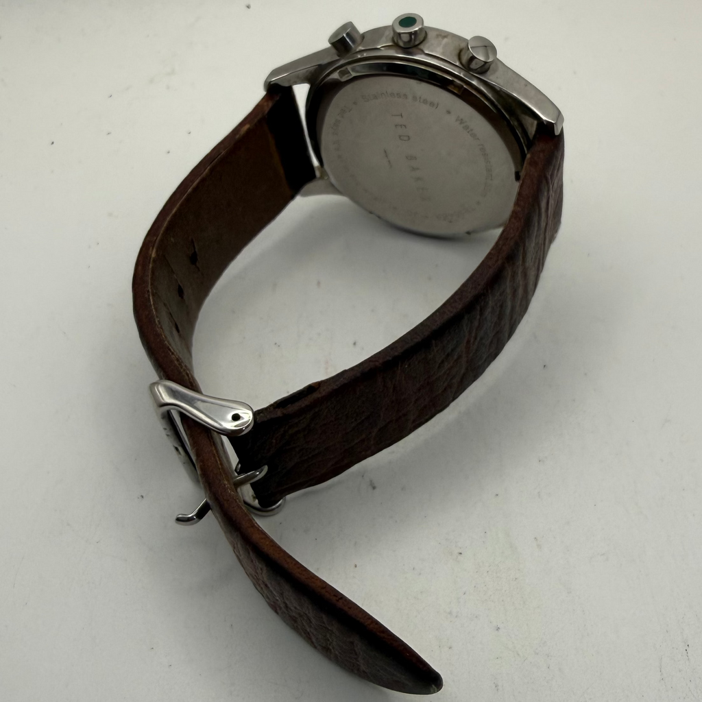 Ted Baker Chronograph Brown Leather Men's Watch Date Quartz (Fully Tested and Working)- £35.00