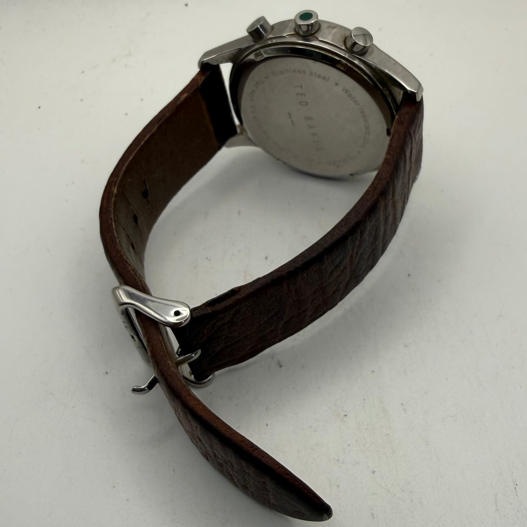 Ted Baker Chronograph Brown Leather Men's Watch Date Quartz (Fully Tested and Working)- £35.00