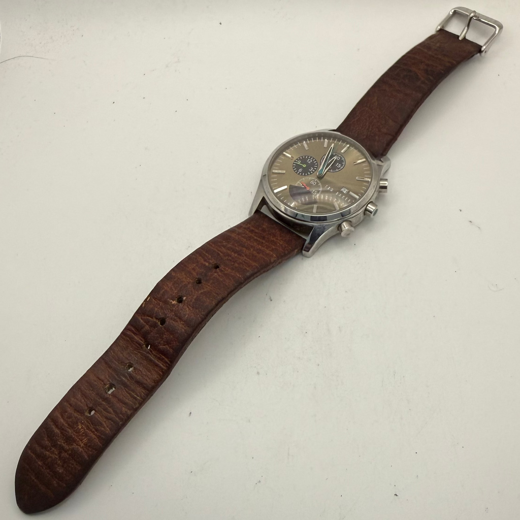 Ted Baker Chronograph Brown Leather Men's Watch Date Quartz (Fully Tested and Working)- £35.00