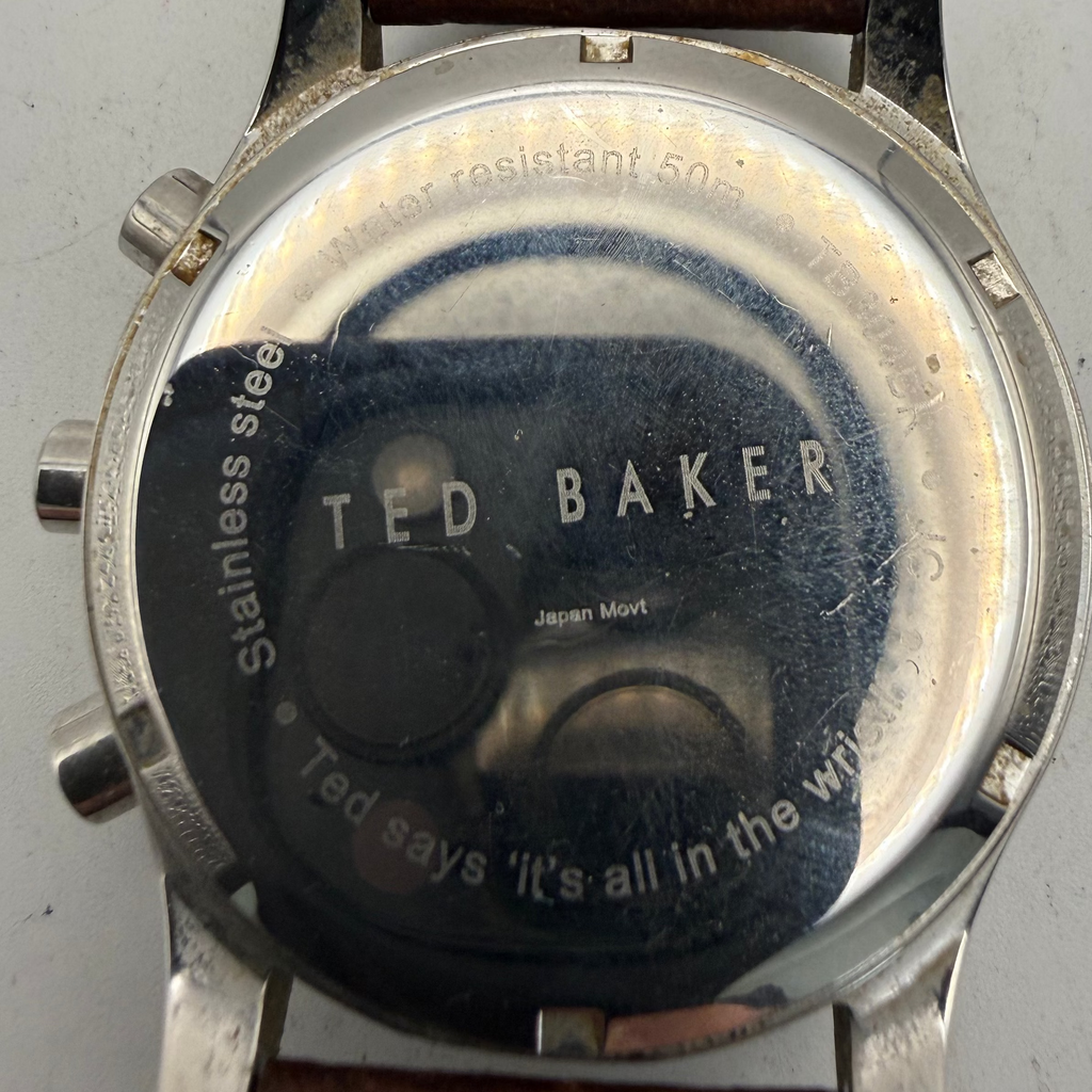 Ted Baker Chronograph Brown Leather Men's Watch Date Quartz (Fully Tested and Working)- £35.00