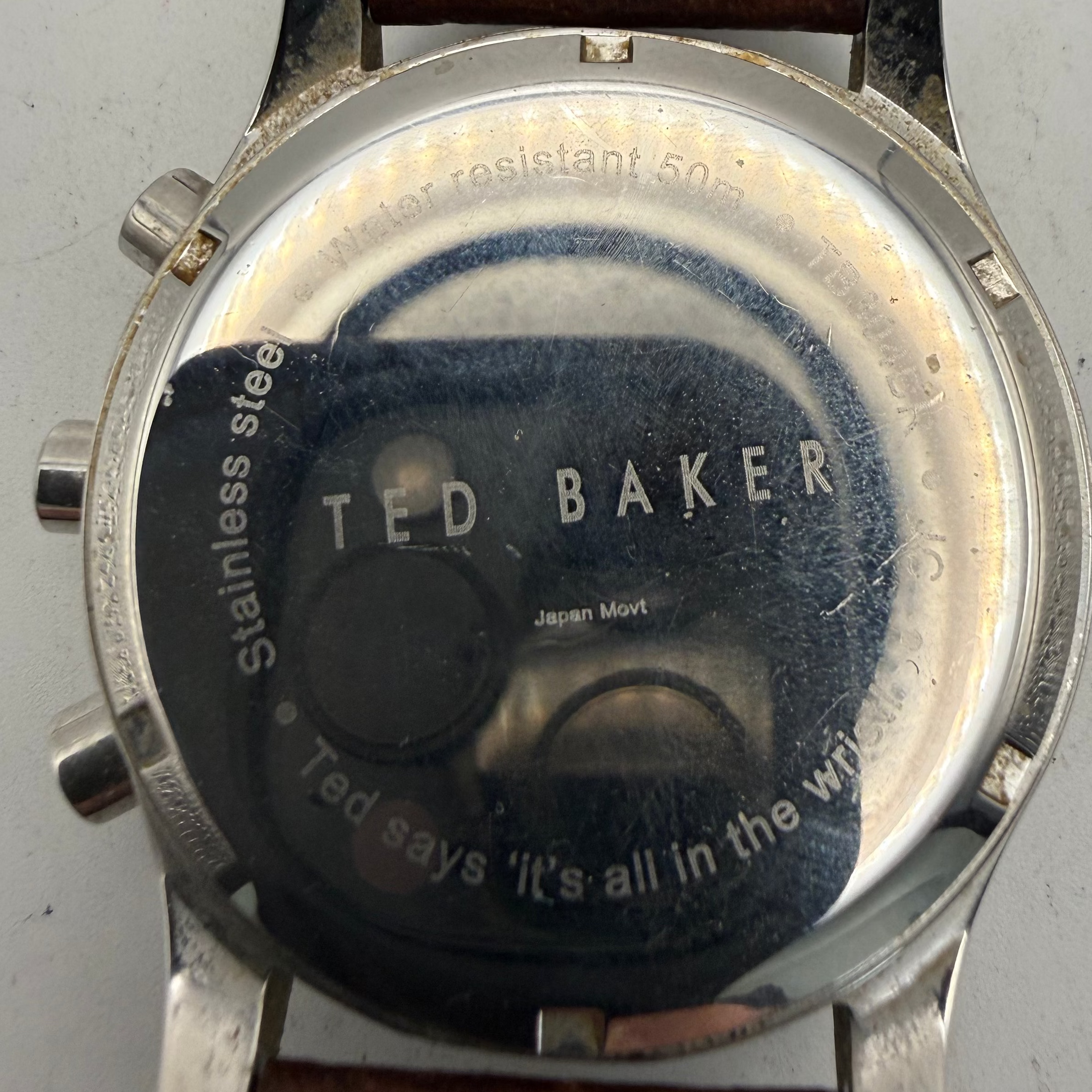 Ted Baker Chronograph Brown Leather Men's Watch Date Quartz (Fully Tested and Working)- £35.00