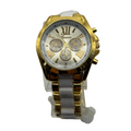 Geneva fashion watch featuring a gold-tone case with white ceramic-style bracelet- £9.99