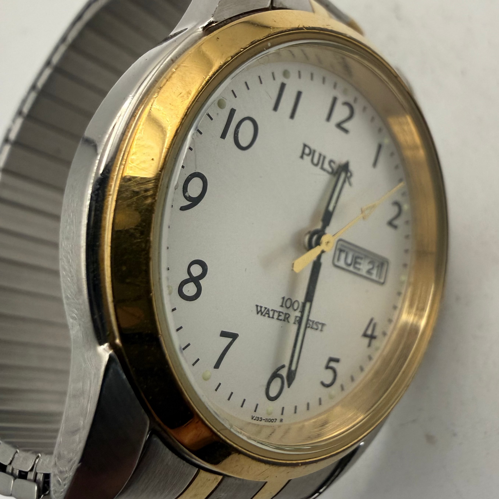 Pulsar Two-Tone Day/Date Quartz Men's Watch 100M (Fully Tested and Working)- £45.00