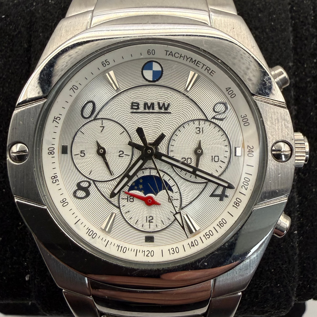 BMW Automatic Moonphase Stainless Steel Men's Watch 41mm (Fully Tested and Working)- £80.00