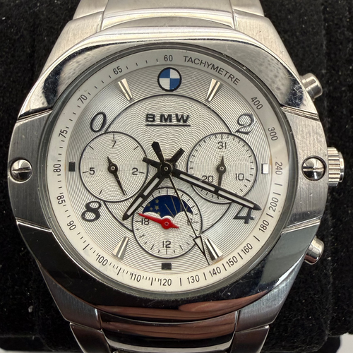 BMW Automatic Moonphase Stainless Steel Men's Watch 41mm (Fully Tested and Working)- £80.00