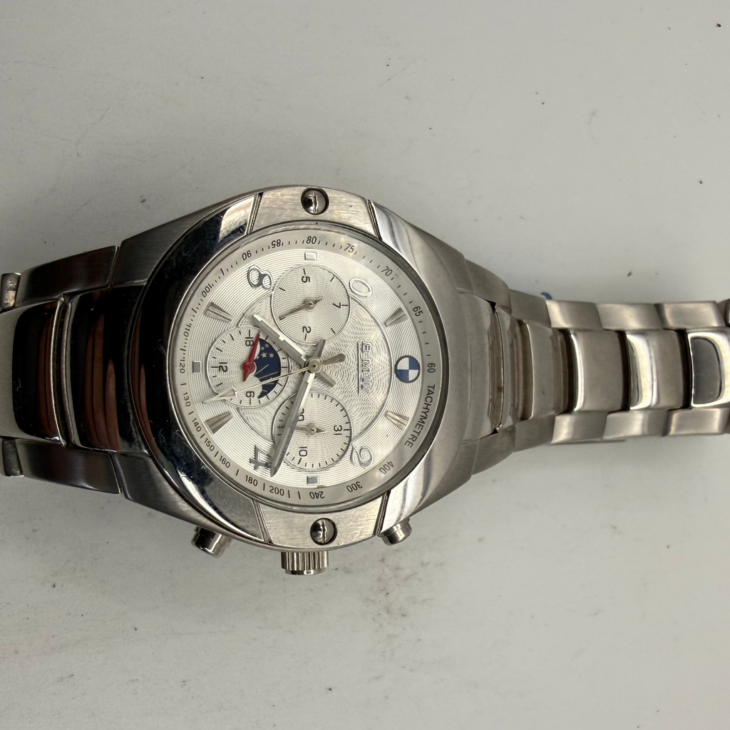 BMW Automatic Moonphase Stainless Steel Men's Watch 41mm (Fully Tested and Working)- £80.00