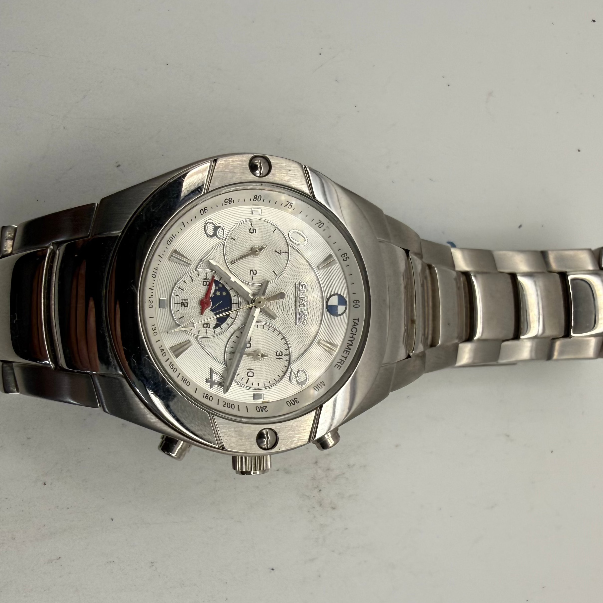 BMW Automatic Moonphase Stainless Steel Men's Watch 41mm (Fully Tested and Working)- £80.00