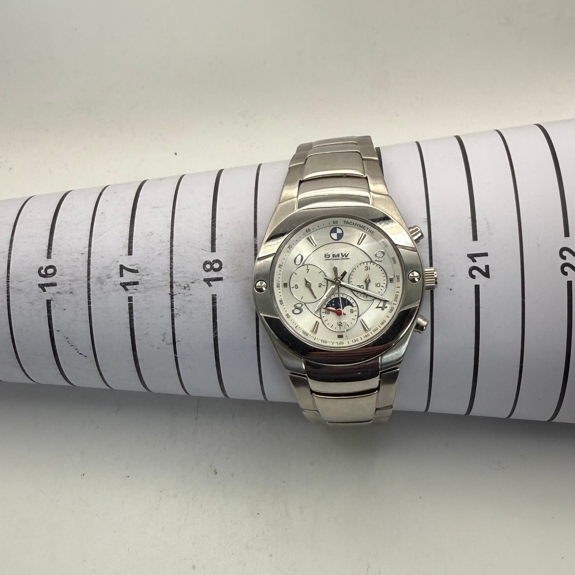 BMW Automatic Moonphase Stainless Steel Men's Watch 41mm (Fully Tested and Working)- £80.00