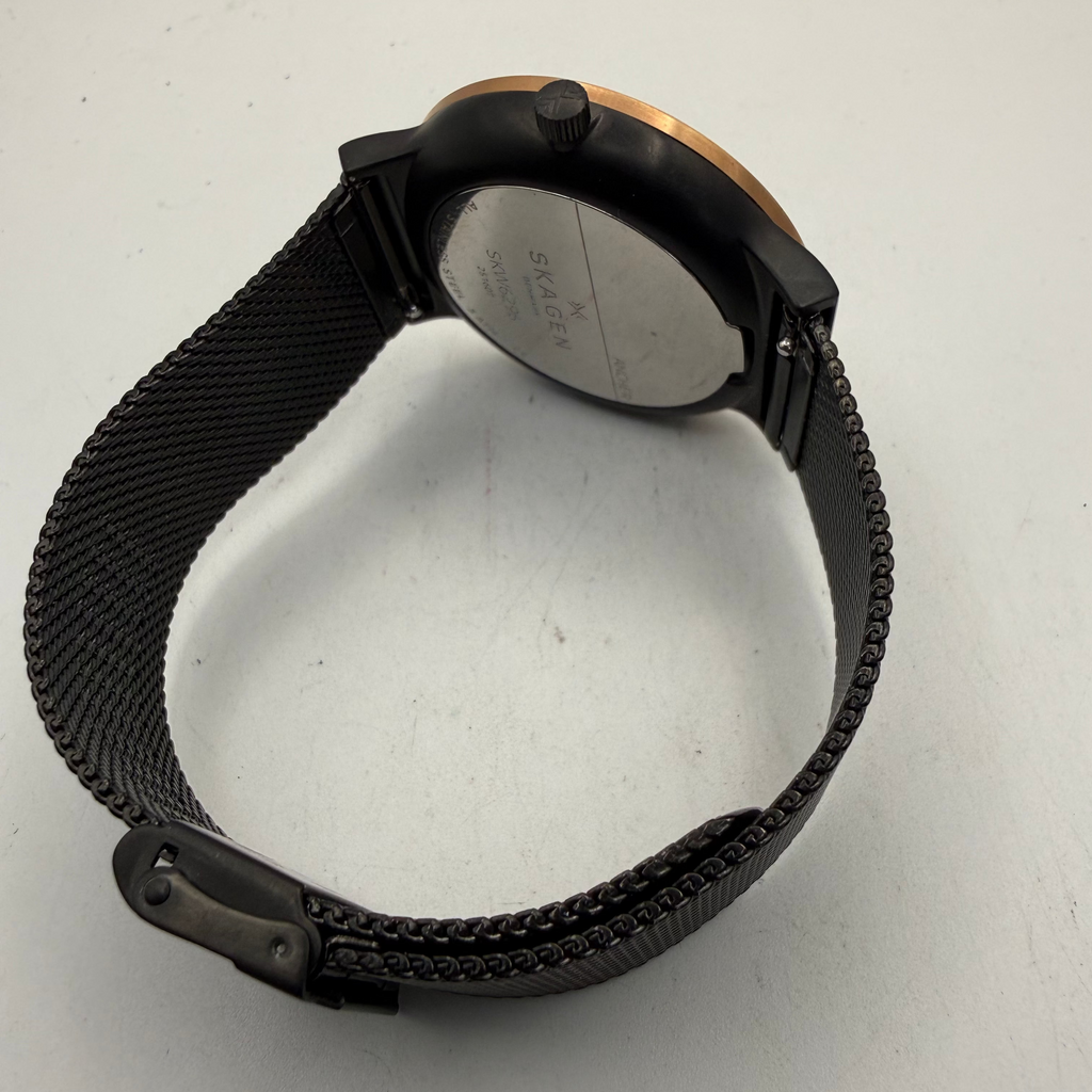 Skagen Ancher SKW6296 Black & Rose Gold Mesh Quartz Watch 42mm (Fully Tested and Working)- £45.00