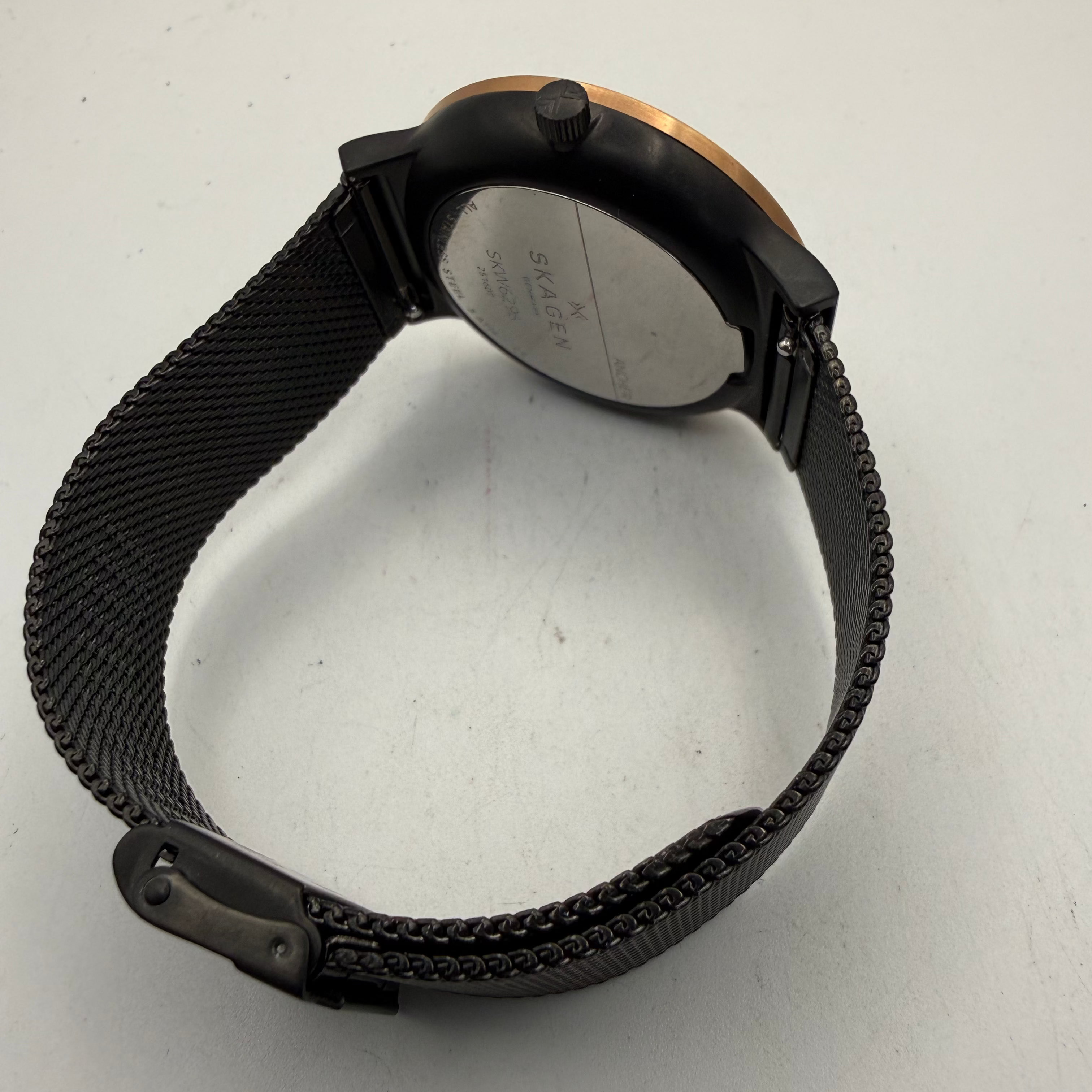 Skagen Ancher SKW6296 Black & Rose Gold Mesh Quartz Watch 42mm (Fully Tested and Working)- £45.00