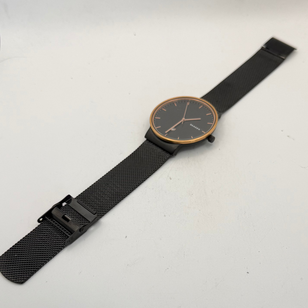 Skagen Ancher SKW6296 Black & Rose Gold Mesh Quartz Watch 42mm (Fully Tested and Working)- £45.00