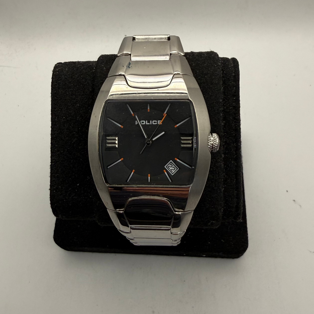 Police Black Dial Date Stainless Steel Quartz Men's Watch 41mm (Fully Tested and Working)- £40.00