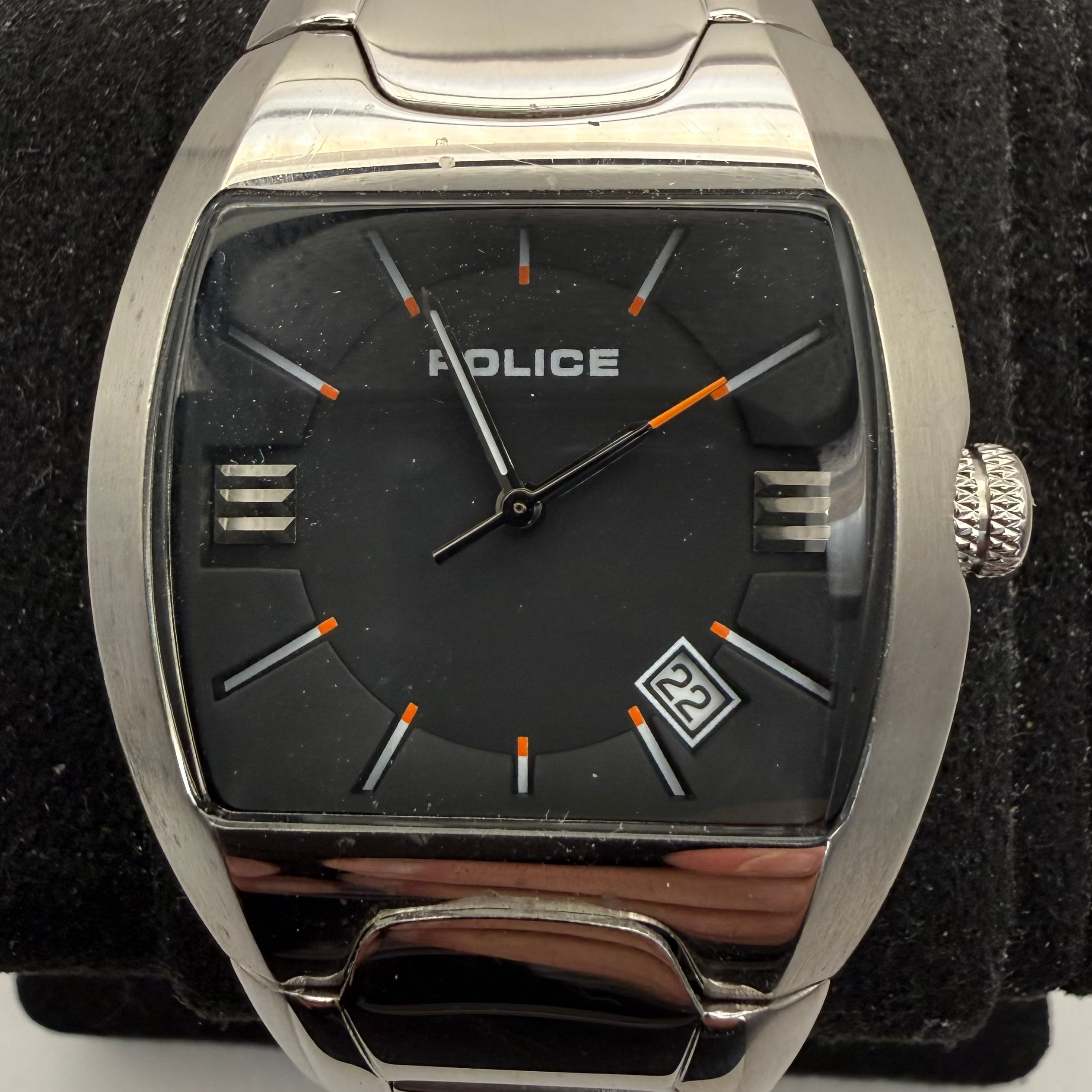 Police Black Dial Date Stainless Steel Quartz Men's Watch 41mm (Fully Tested and Working)- £40.00