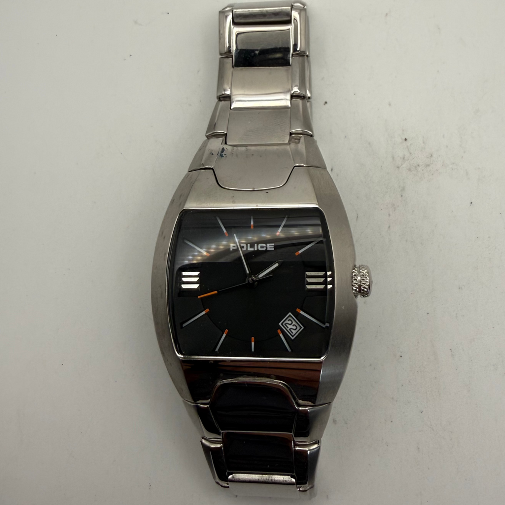 Police Black Dial Date Stainless Steel Quartz Men's Watch 41mm (Fully Tested and Working)- £40.00