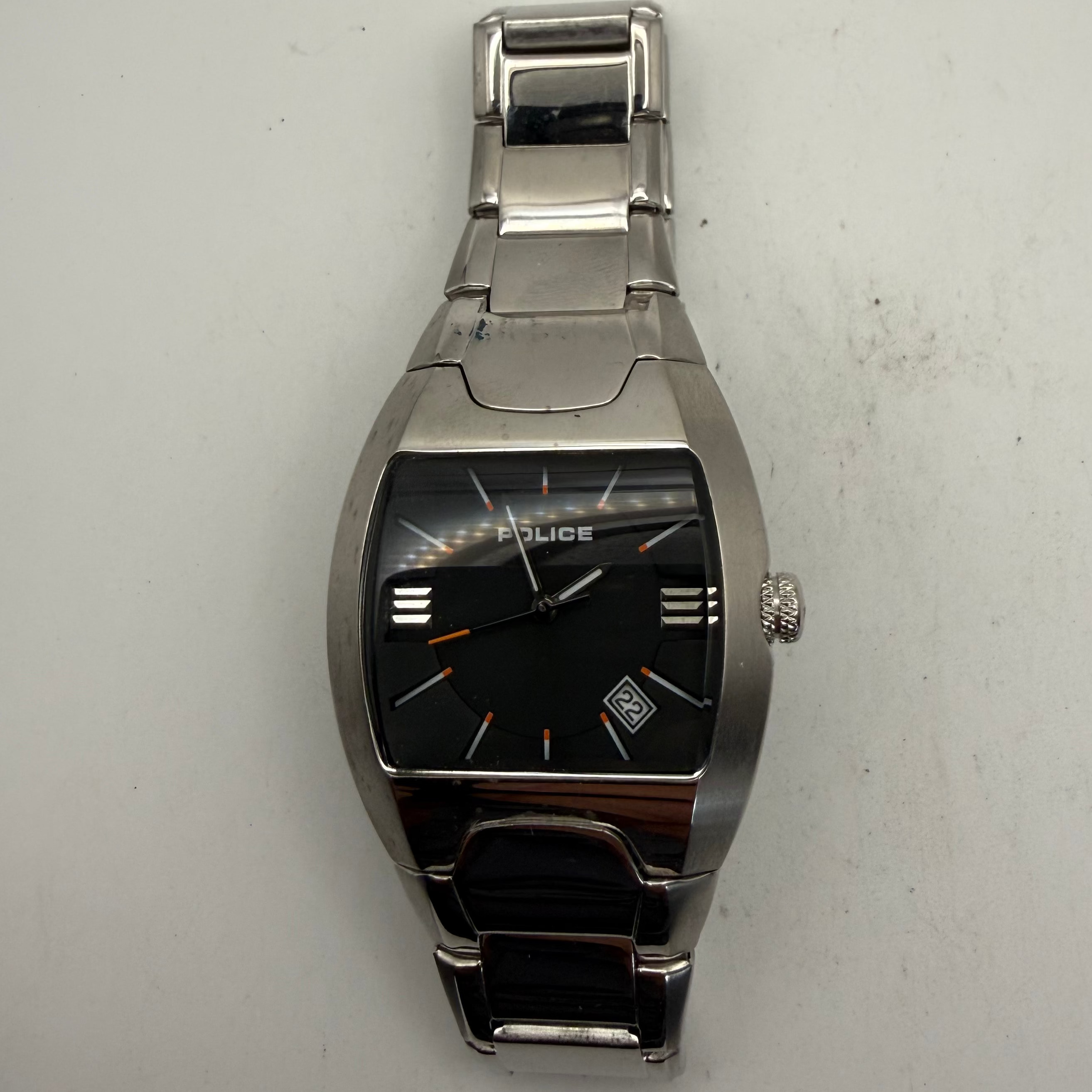 Police Black Dial Date Stainless Steel Quartz Men's Watch 41mm (Fully Tested and Working)- £40.00