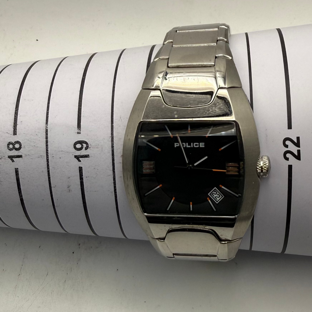 Police Black Dial Date Stainless Steel Quartz Men's Watch 41mm (Fully Tested and Working)- £40.00